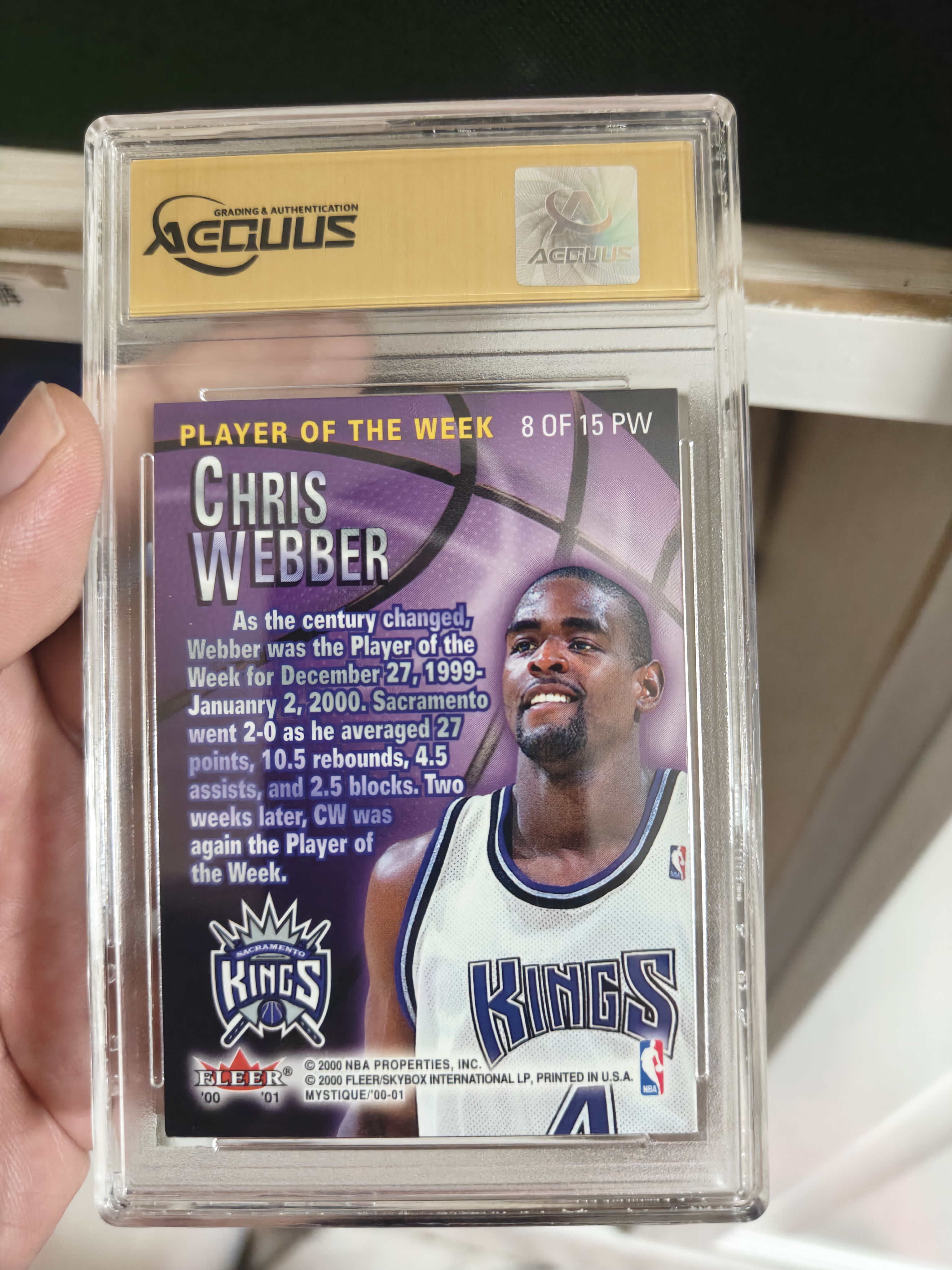 2000 Fleer Mystique Chris Webber #8PW 20年 老卡 特卡 大比例 克里斯 韦伯 国王名宿 顶级折射 8of15 编 凑套必备