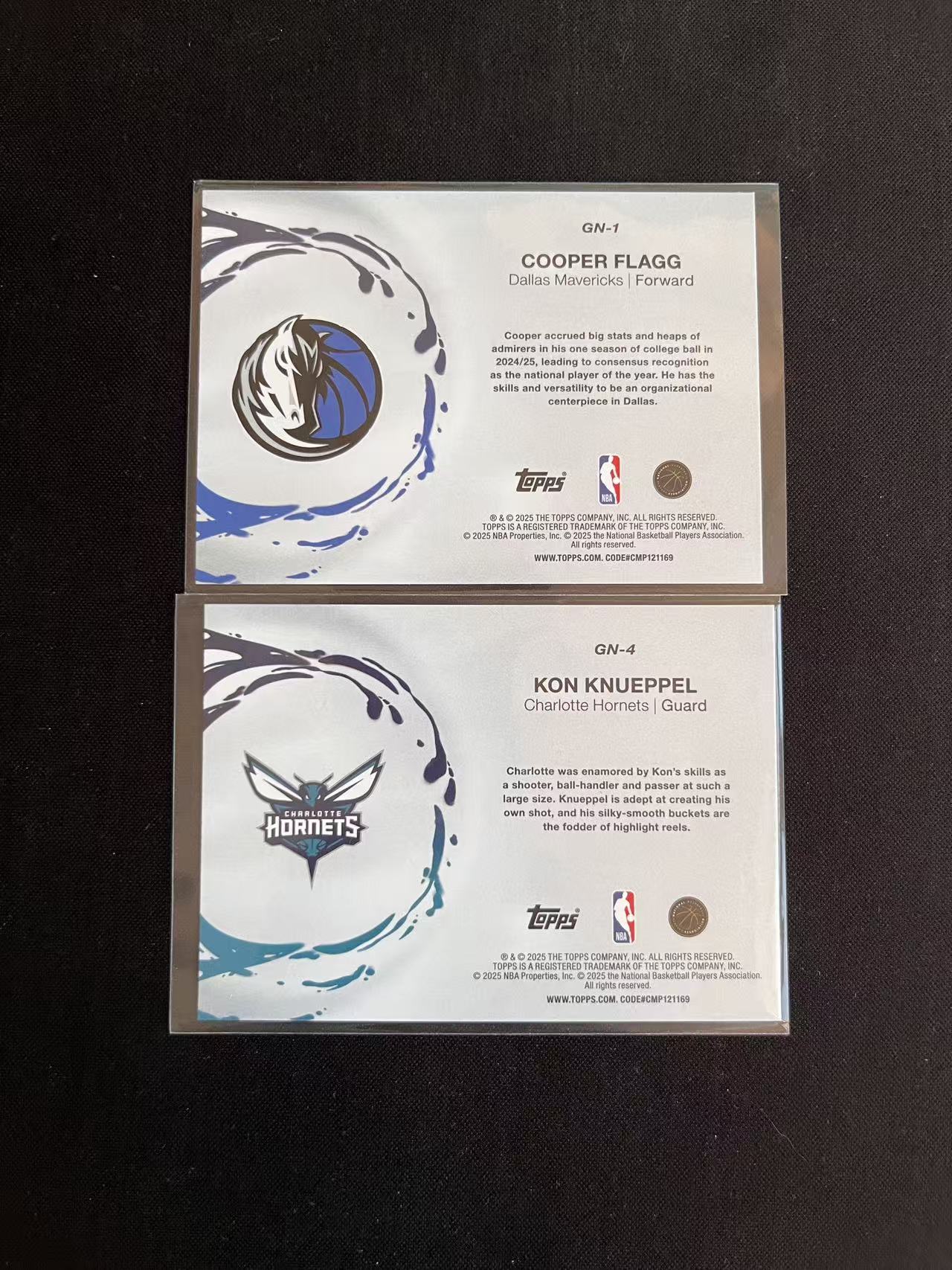 2025 Topps kon knueppel 折射 黄蜂 cooper flagg 弗拉格 独行侠 新秀 RC 两张打包出 lot不保卡品【彭于晏#1】