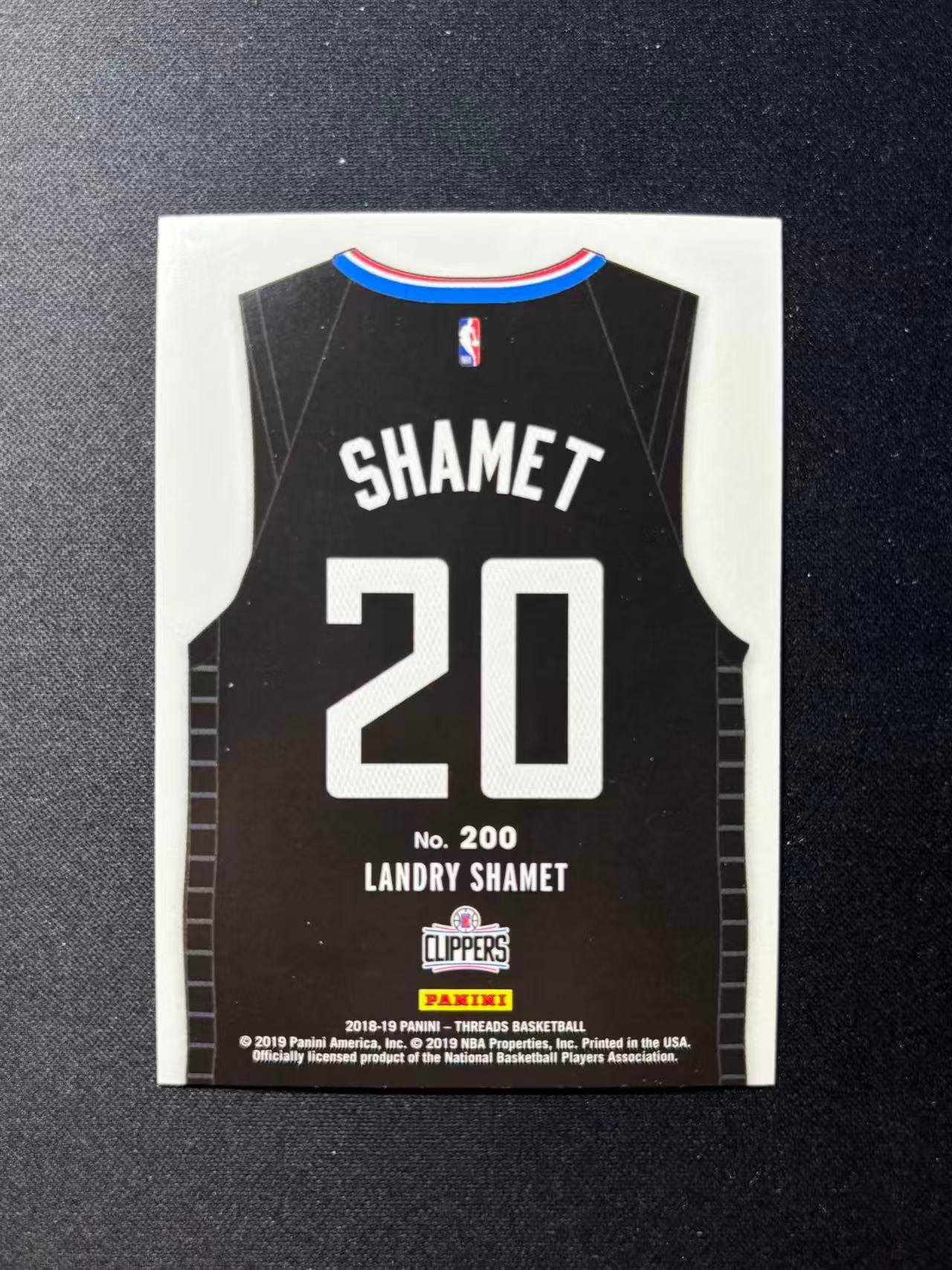 【梦卡拍卖】2018-19 Panini Threads Landry Shamet 兰德里 沙梅特 特卡 太阳 76人 快船 小背心 细节如图 #DD# A01