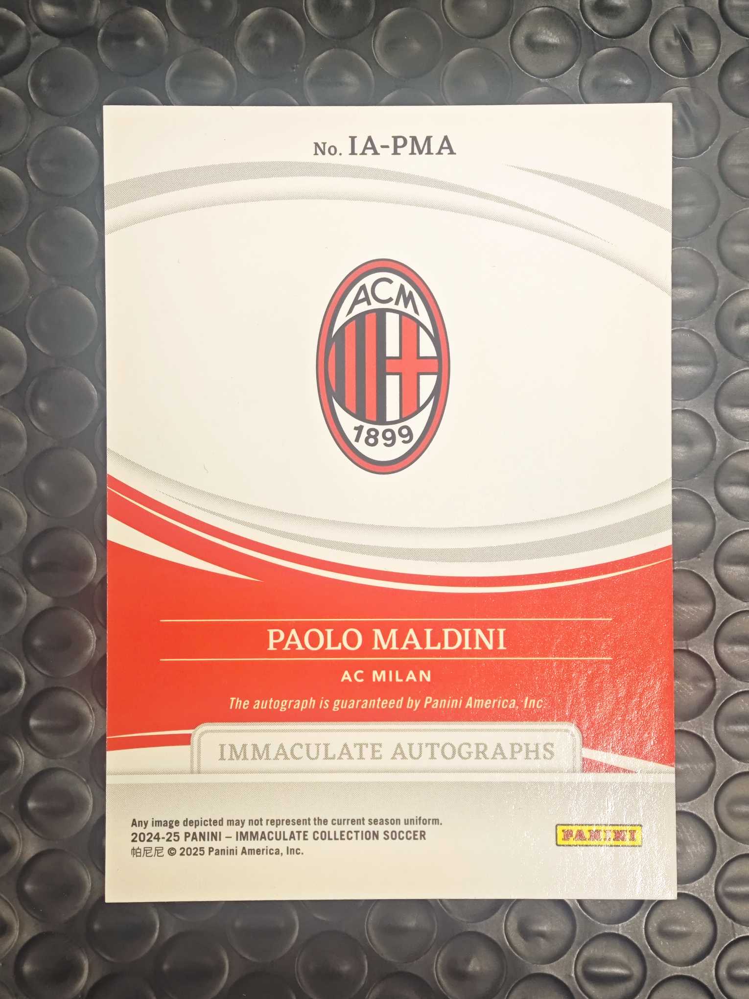 2024-25 Panini Immaculate Paolo Maldini 爱咪咪 AC米兰 保罗 马尔蒂尼 完美签字 2/5编 减法同背 超低编 红平行 卡品如图【原地起飞卡社】jia12.2