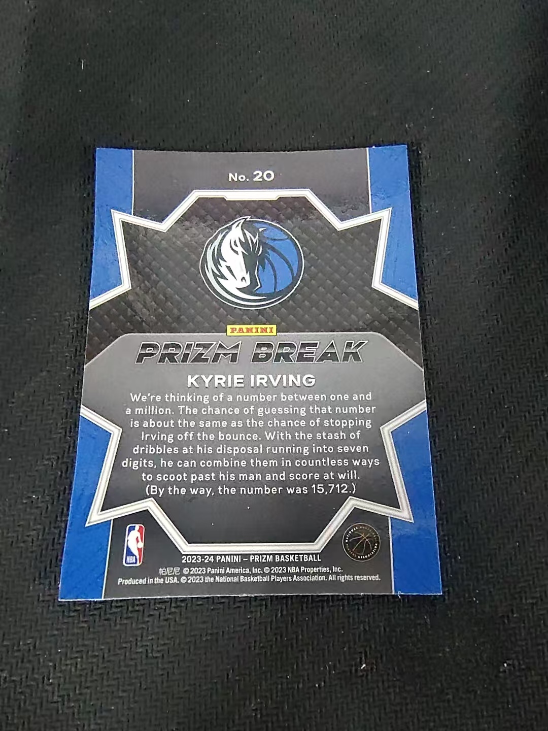 【可合并,不累计】2023-24 Panini Prizm Kyrie Irving 凯里 欧文 德鲁大叔 篮网 break特卡 PZ 划痕 边角微瑕 介意勿拍 #20