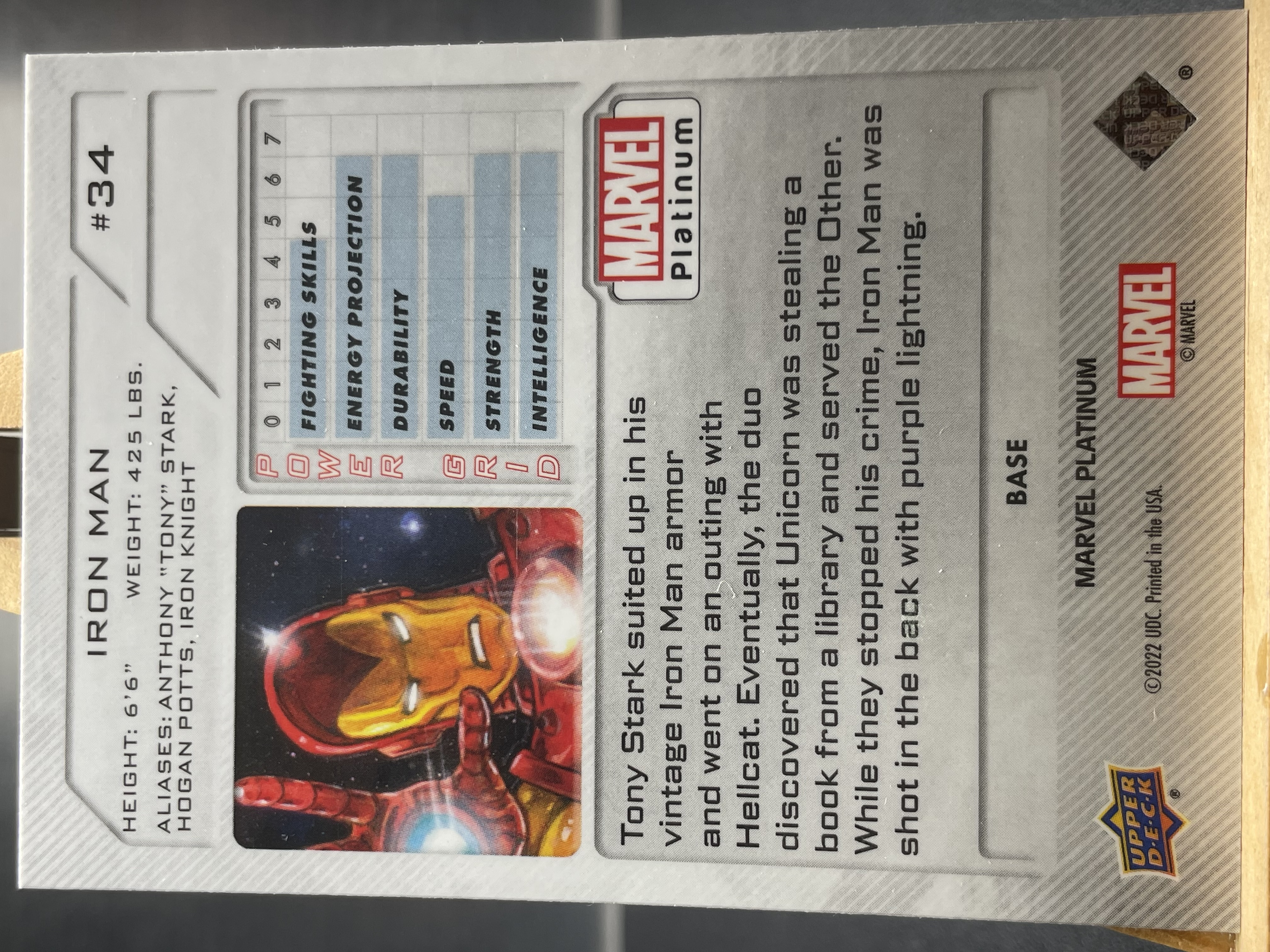 (T1)2022 UPPER DECK Marvel Aura 漫威 BASE 钢铁侠 实卡好看 收藏凑套必备 卡品如图 !!!