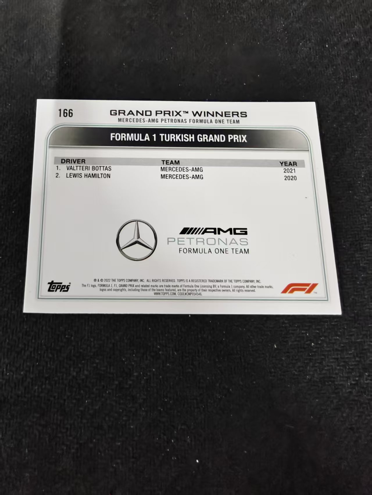 2022 Topps Chrome F1 Valtteri Bottas 瓦尔特利 博塔斯 阿尔法罗密欧 黑白棋盘 划痕 边角瑕疵 @166