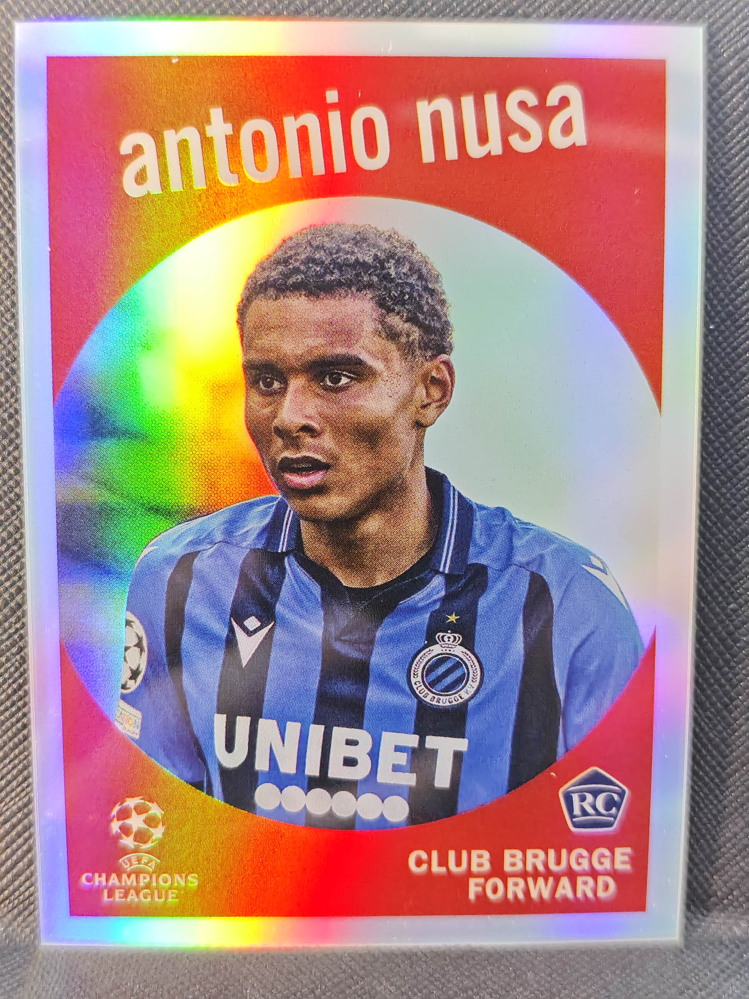 2023 Topps Chrome Antonio Nusa RC TZ拍卖 足球 欧冠 折射 特卡 银折 复古 大头 新秀 安东尼奥努萨 比利时 布鲁日足球俱乐部
