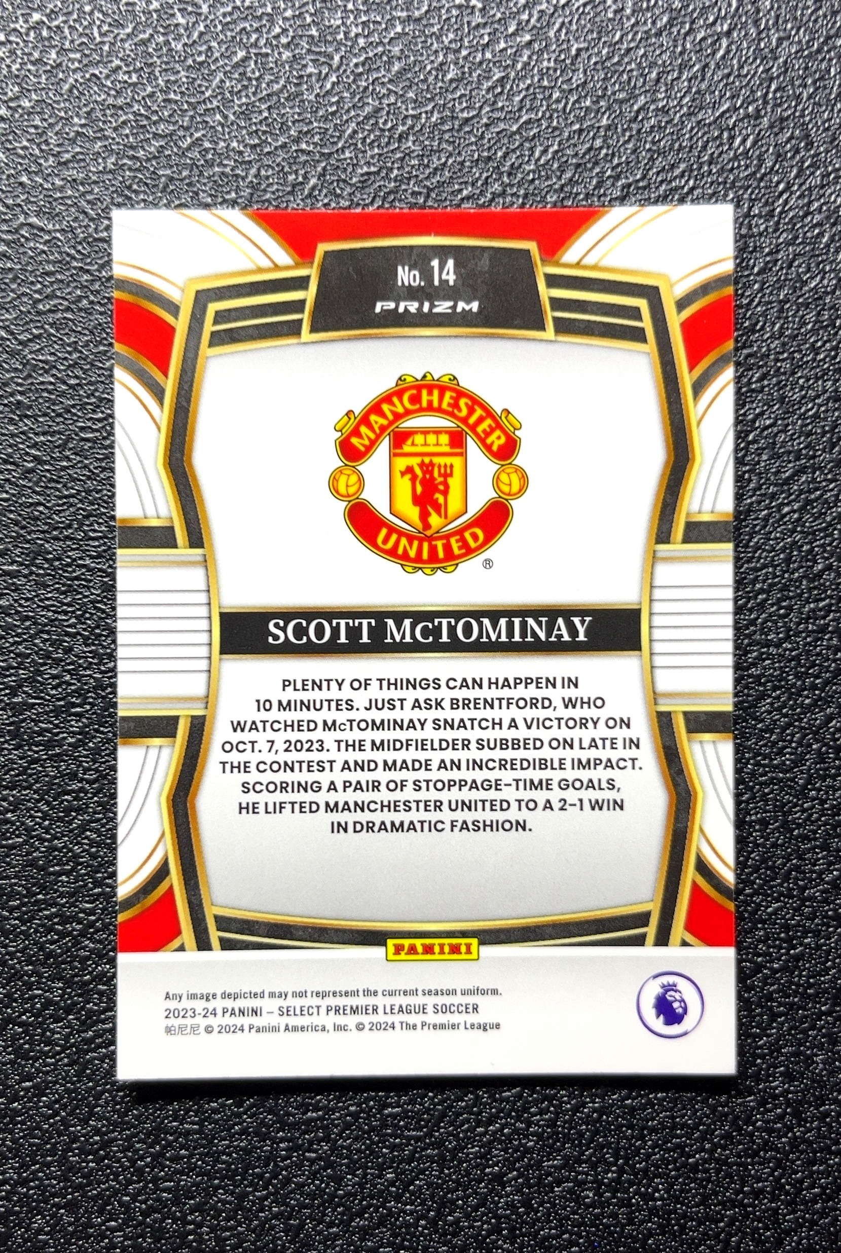 【小白1%代卖】2023 Panini Select Equalizers 扳平 Scott McTominay 斯科特·麦金尼 卡品如图 高价值 #14 Manchester 0809