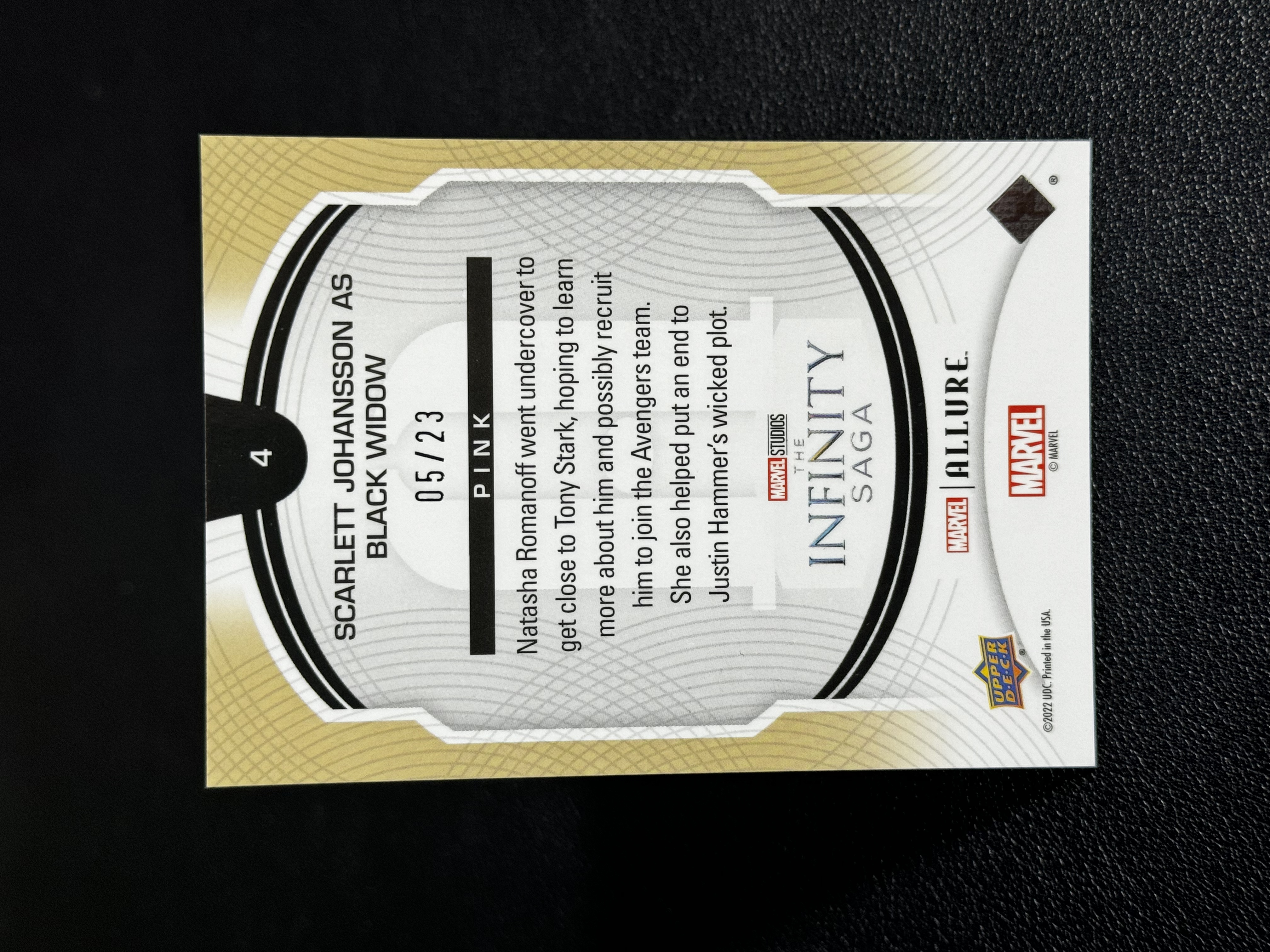 2022 Upper Deck Marvel (MCU) Scarlett Johansson Allure UD 漫威 诱惑 小黑钻 手雷盒独占 低编 粉折 23编 黑寡妇 斯嘉丽•约翰逊 LWSS
