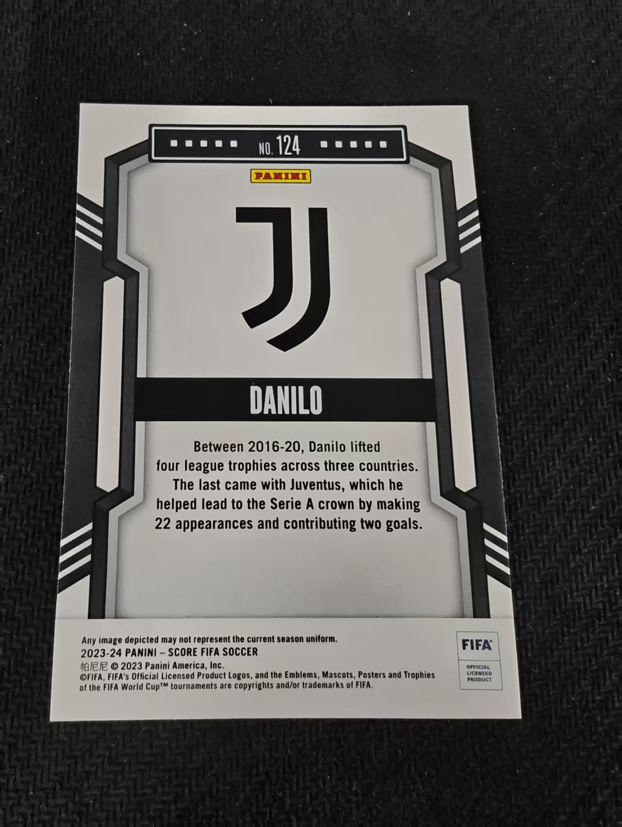 【可合并,不累计】2023-24 Panini Score Danilo 达尼洛 巴西 尤文图斯 FIFA 划痕 边角瑕疵 #124