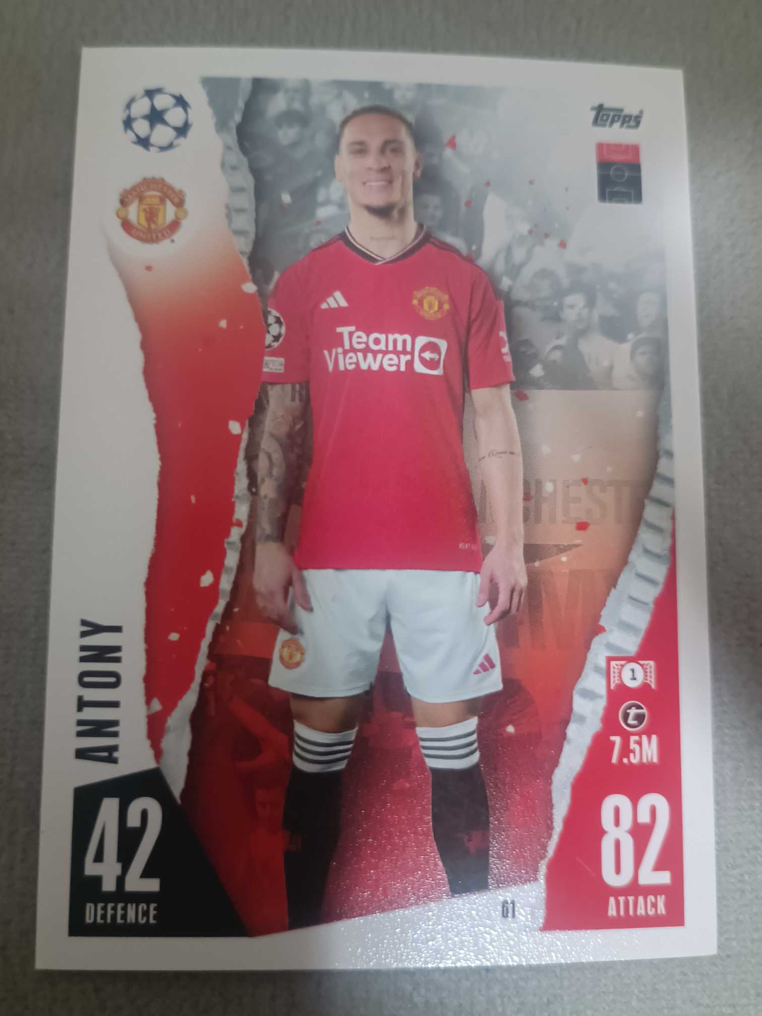 2023 Topps Match Attax Antony 【接代拍】游戏版 base 纸卡 安东尼 圆规 曼联 阿贾克斯 皇家贝蒂斯 巴西 队迷人迷 收藏凑套可入