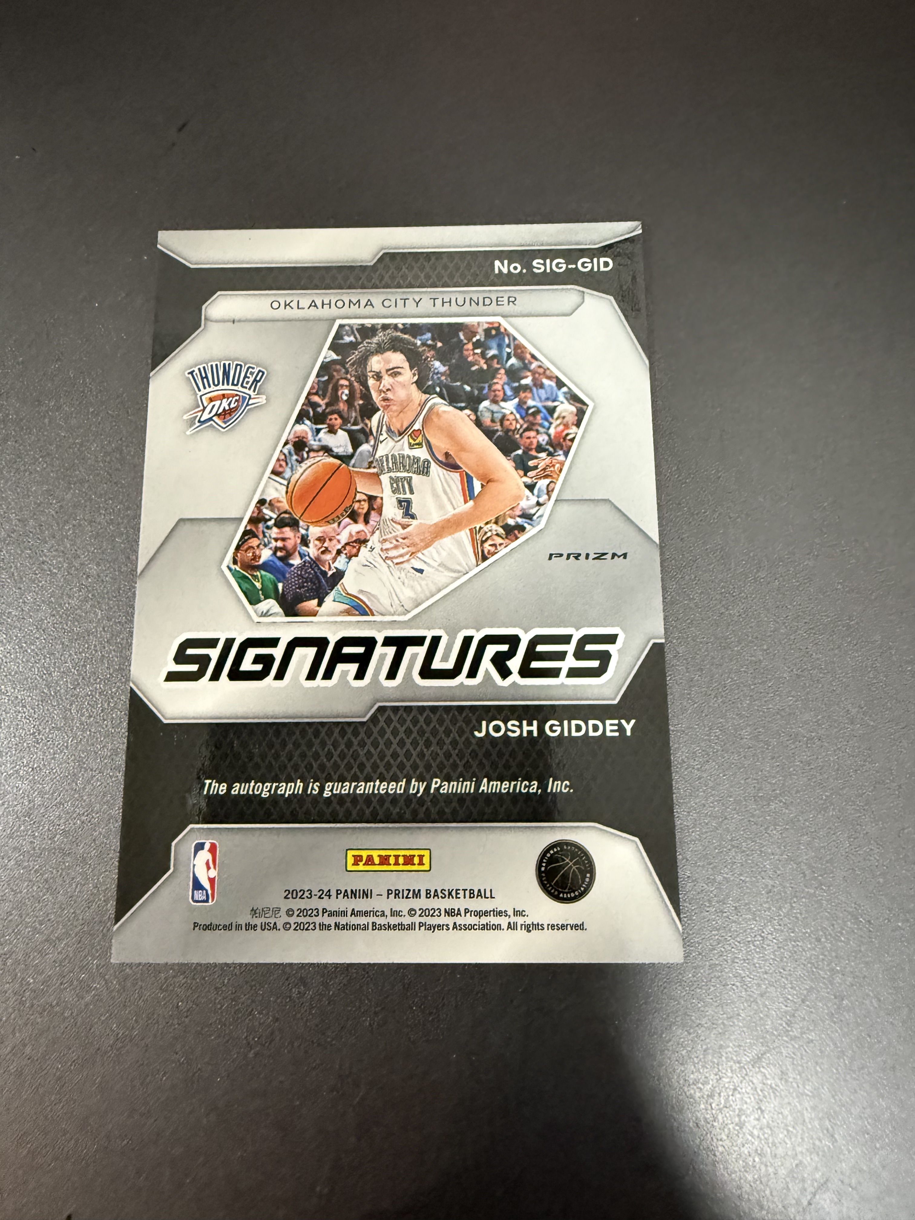 2023-24 Panini Prizm Josh Giddey 约什 吉迪 签字 银折 PZ 雷霆队 D
