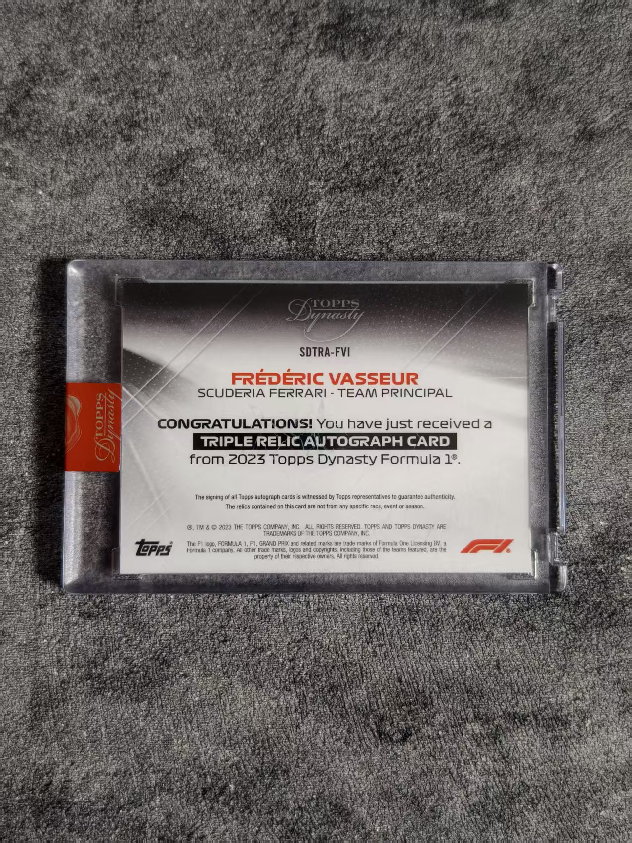 【PACK拍卖】2023 Topps Dynasty F1 Frederic Vasseur 王朝 高端系列 法拉利领队 瓦塞尔 三窗 双色 ...