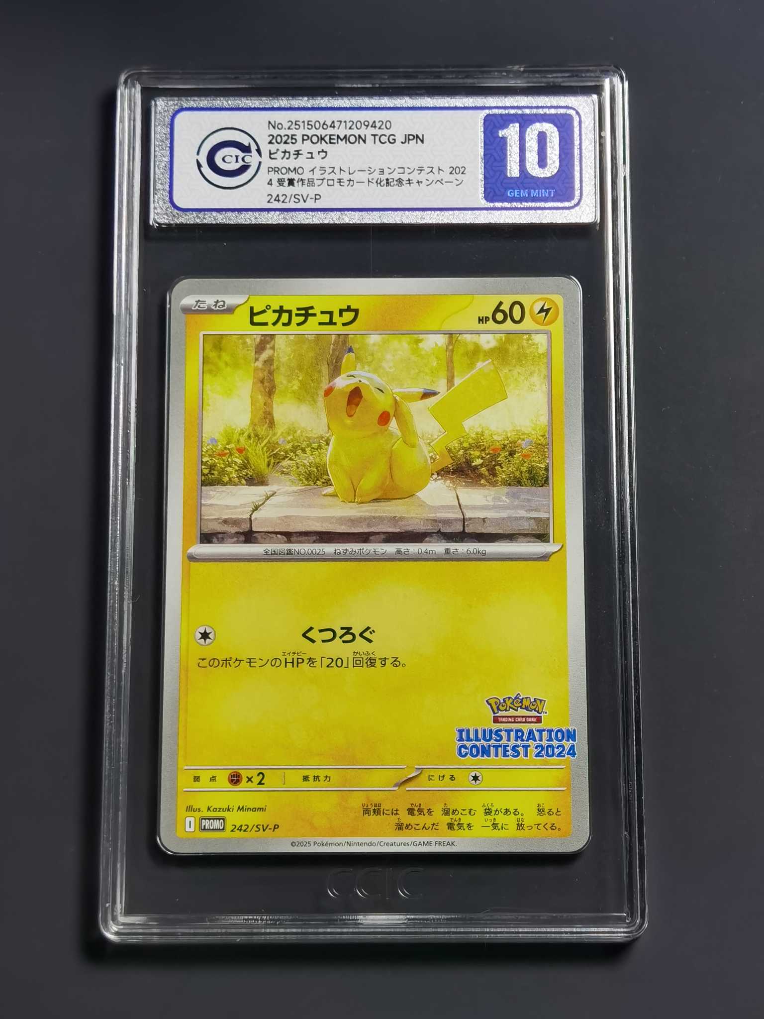 【太子拍卖】不累计 2025 PTCG 宝可梦 日版 热风竞技场 绘画大赛 哈欠皮 皮卡丘 CCIC10 完美品!此卡美品率超低 全速高涨中 错过拍大腿!