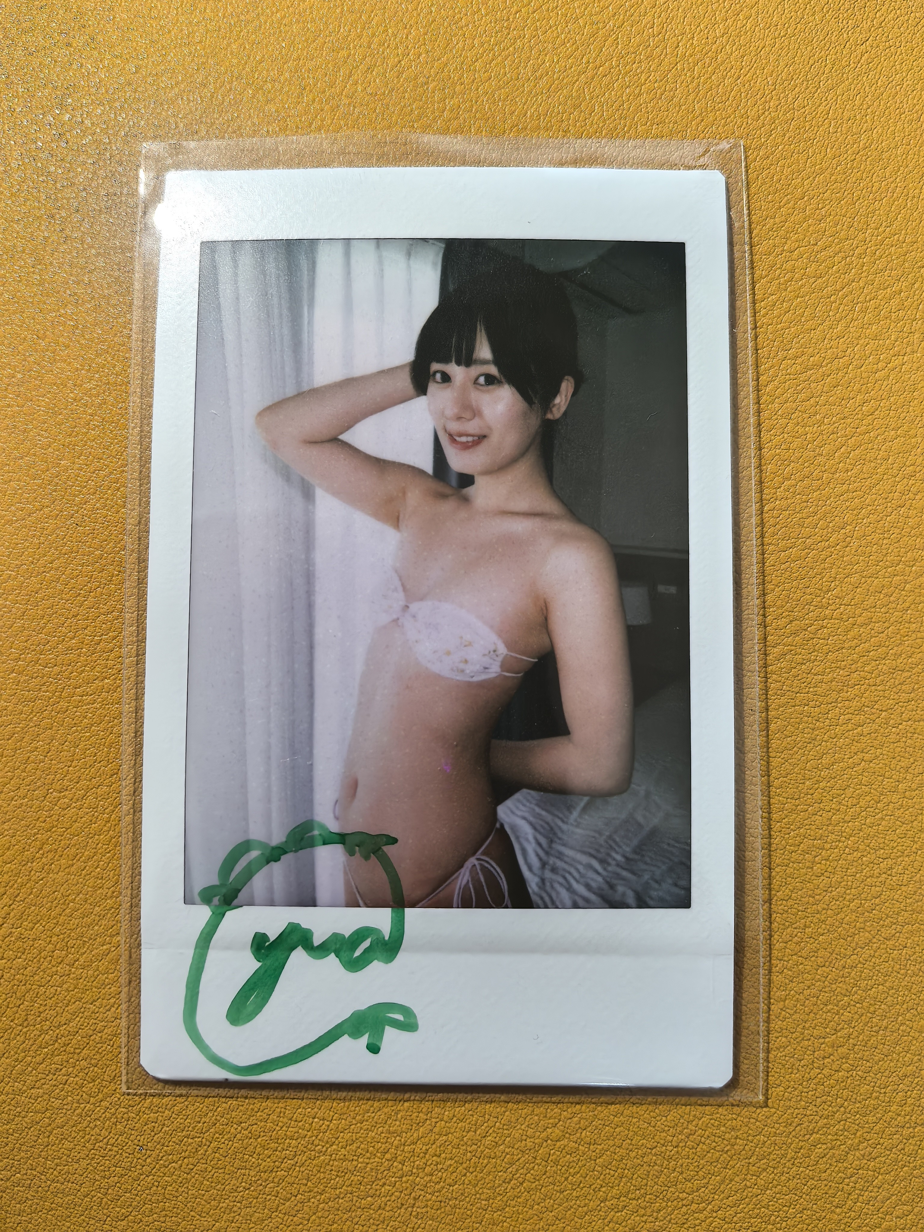 日本偶像艺人【日本代购】拍立得卡签完美签字 实卡超好看绝版稀有美女车模妹卡