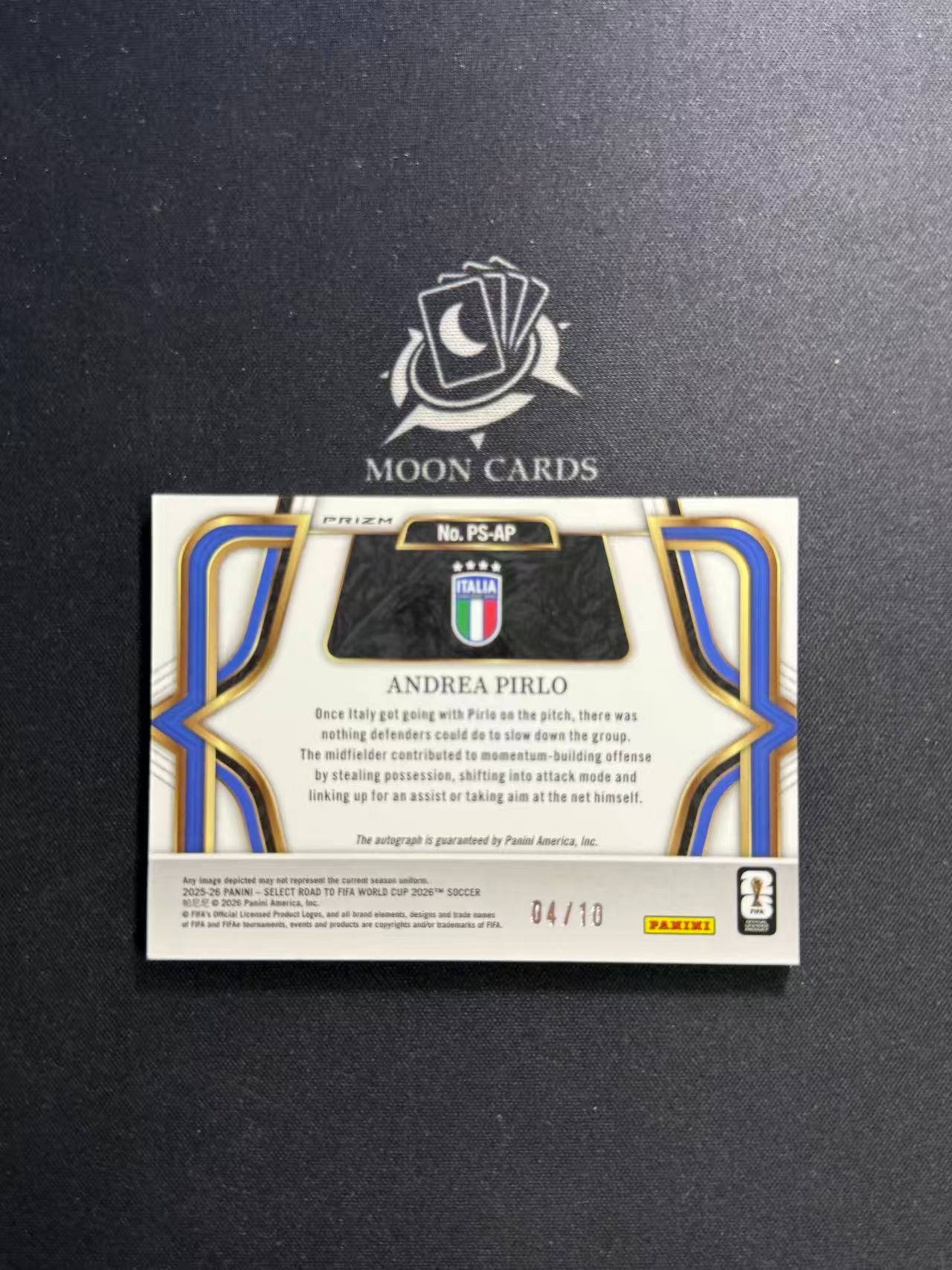 /10编 金折 皮尔洛【梦卡拍卖】2025-26 Panini Select 世界杯 Andrea Pirlo 皮尔洛 签字 意大利 #DD# 王姐