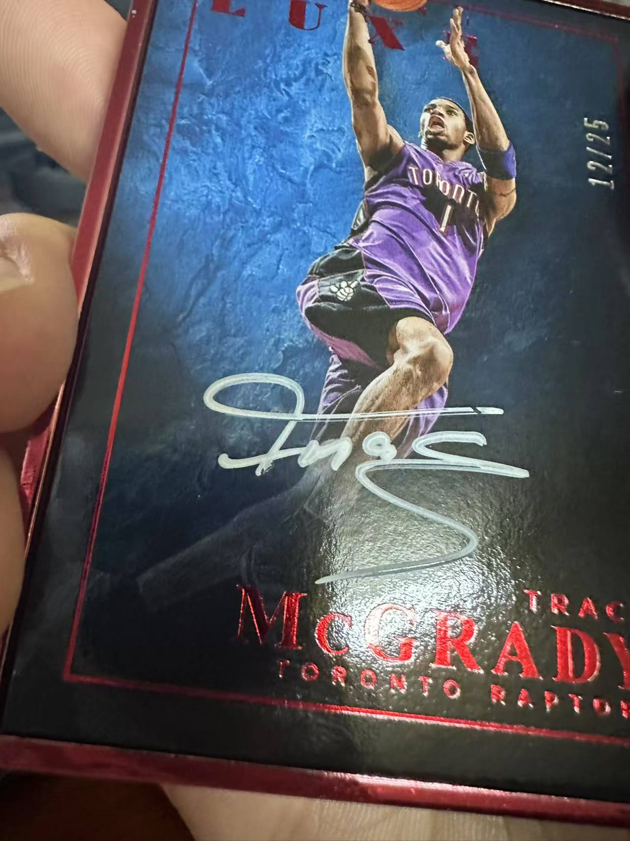 2015-16 Panini Luxe Tracy McGrady 猛龙 特雷西 麦克格雷迪 麦迪 T-mac 12/25编 低编 白笔签 ...