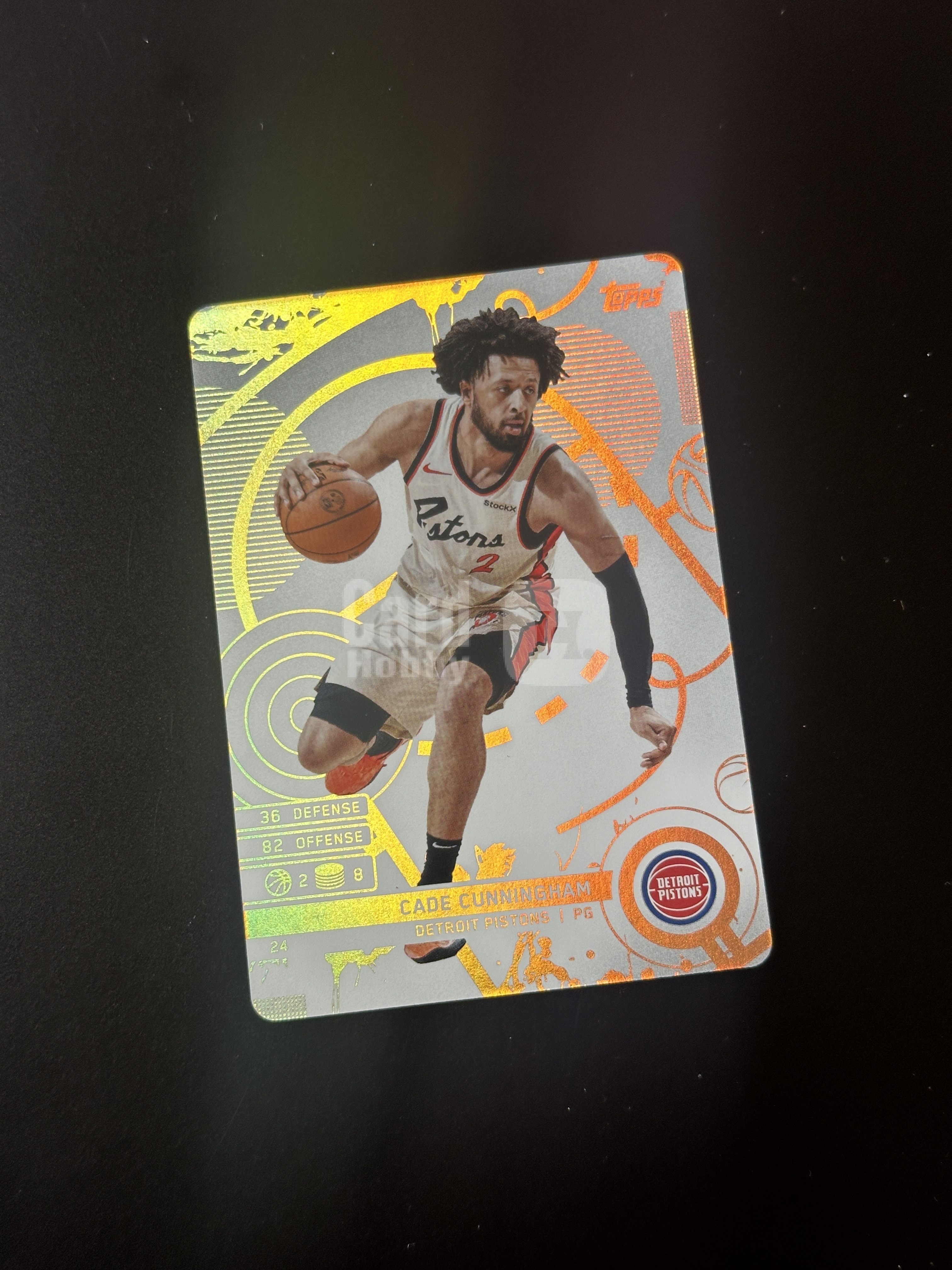 2025 Topps Match Attax Cade Cunningham 卡游 活塞 凯德康宁汉姆 坎宁安 CC 编号24 白金版 银折 折射 凑套必备 卡品如图