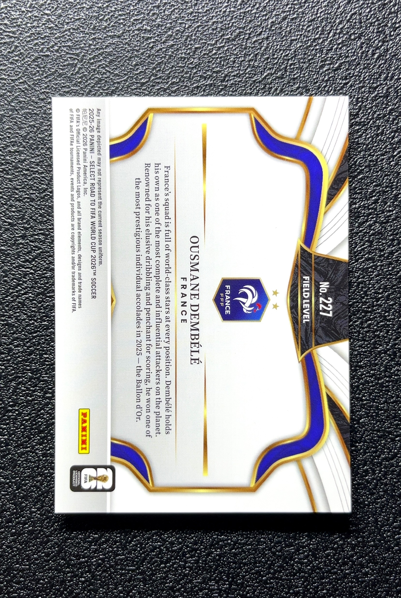 【小白1%代卖】2025 Panini SELECT ROAD TO FIFA WORLD CUP 2026 世界杯之路 Ousmane Dembélé 奥斯曼·登贝莱 卡品如图 高价值 0808