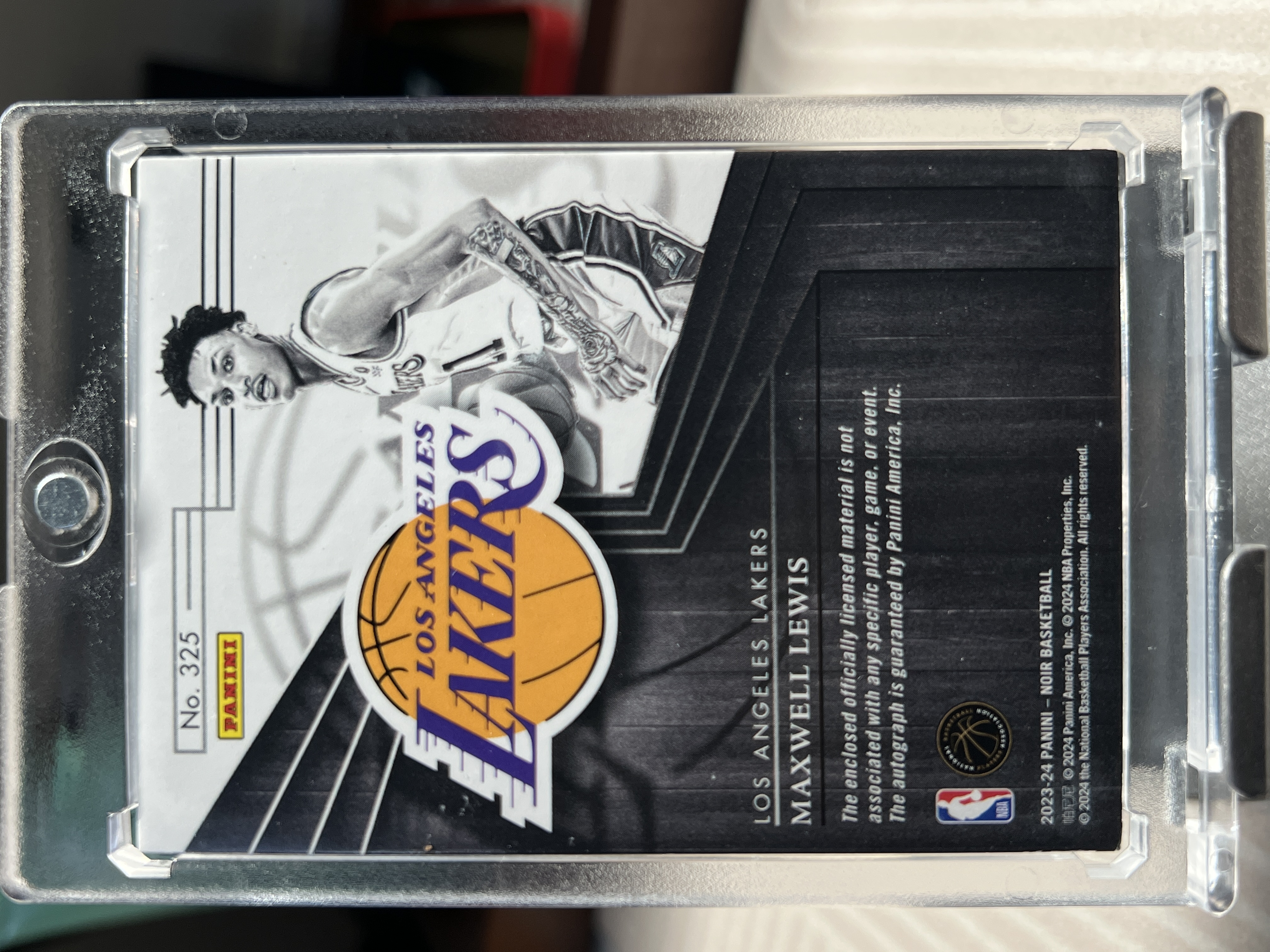 2023-24 Panini Noir Maxwell Lewis RC 马克斯韦尔 刘易斯 RPA 签字 patch 洛杉矶湖人队 94/99编