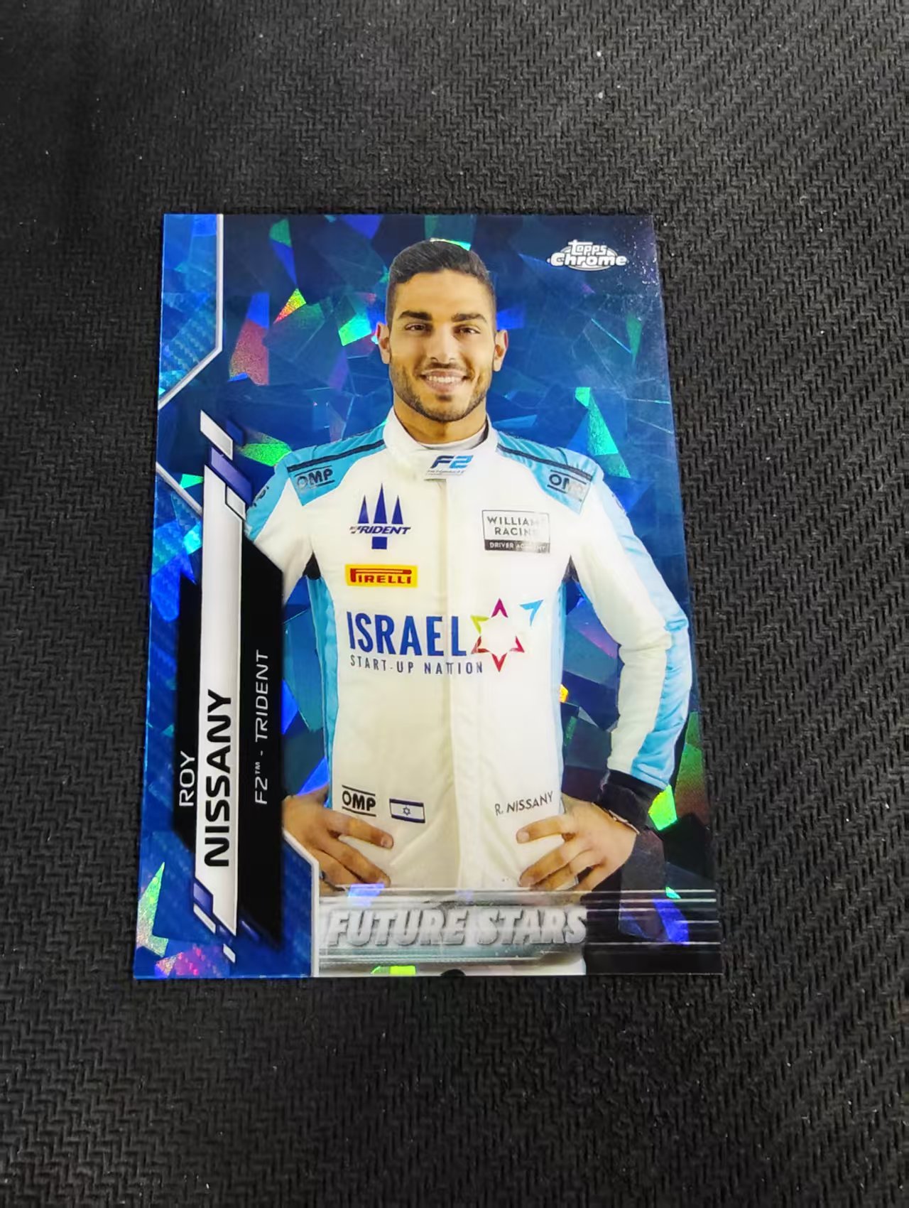 【汽水拍卖】2020 Topps Chrome Roy Nissany F1 TC 元年 罗伊 尼桑尼 蓝宝石 碎冰折 边角瑕疵 #55
