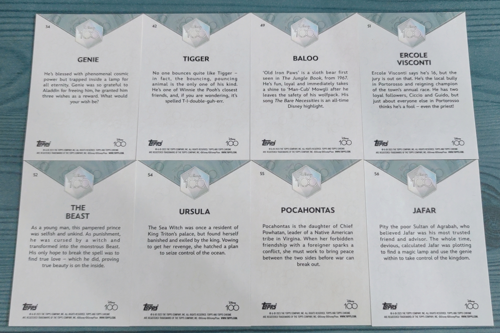 2023 Topps Chrome Disney 动漫 电影 迪士尼 元年 100周年 Base 普卡 硬卡材质 珍藏系列 数量有限 卡品如图 8张 (附带卡膜 描述内有全部名单)