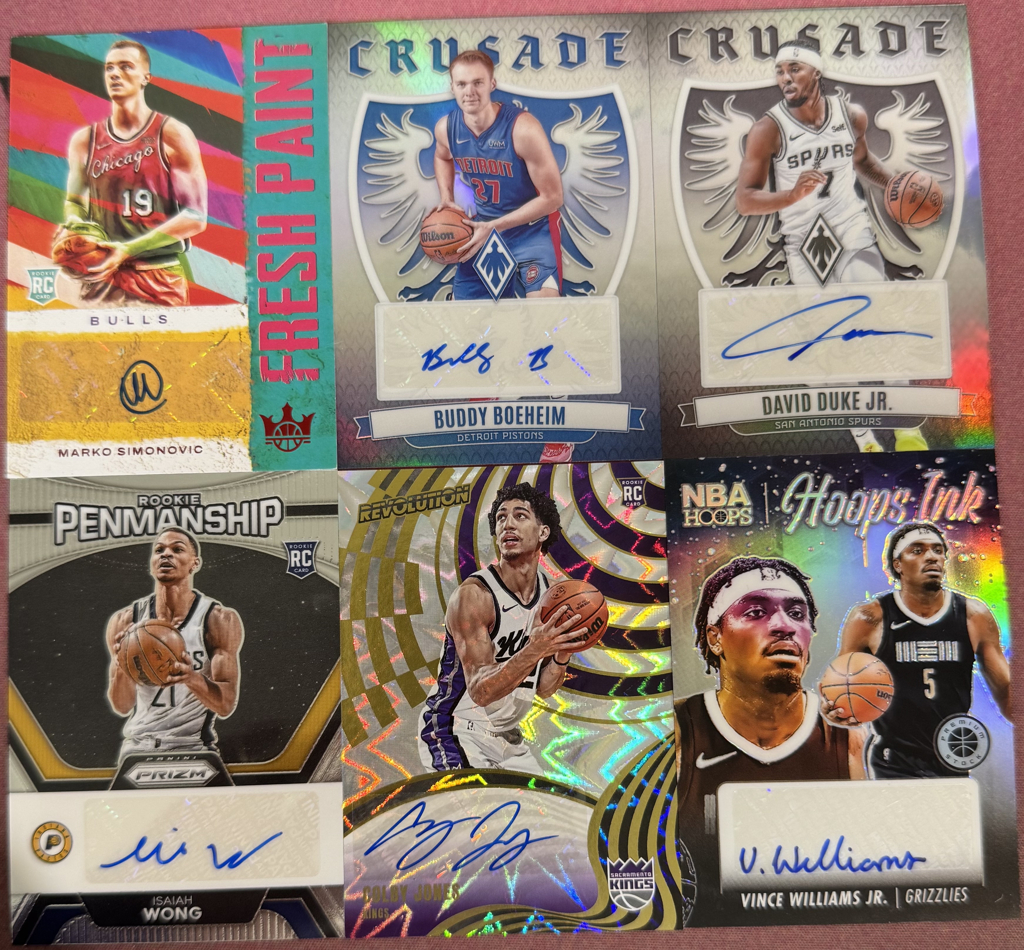 2025-26 Panini 多系列 多人 帕尼尼 琼斯等一图6张签字打包LOT 不保卡品#37(登)