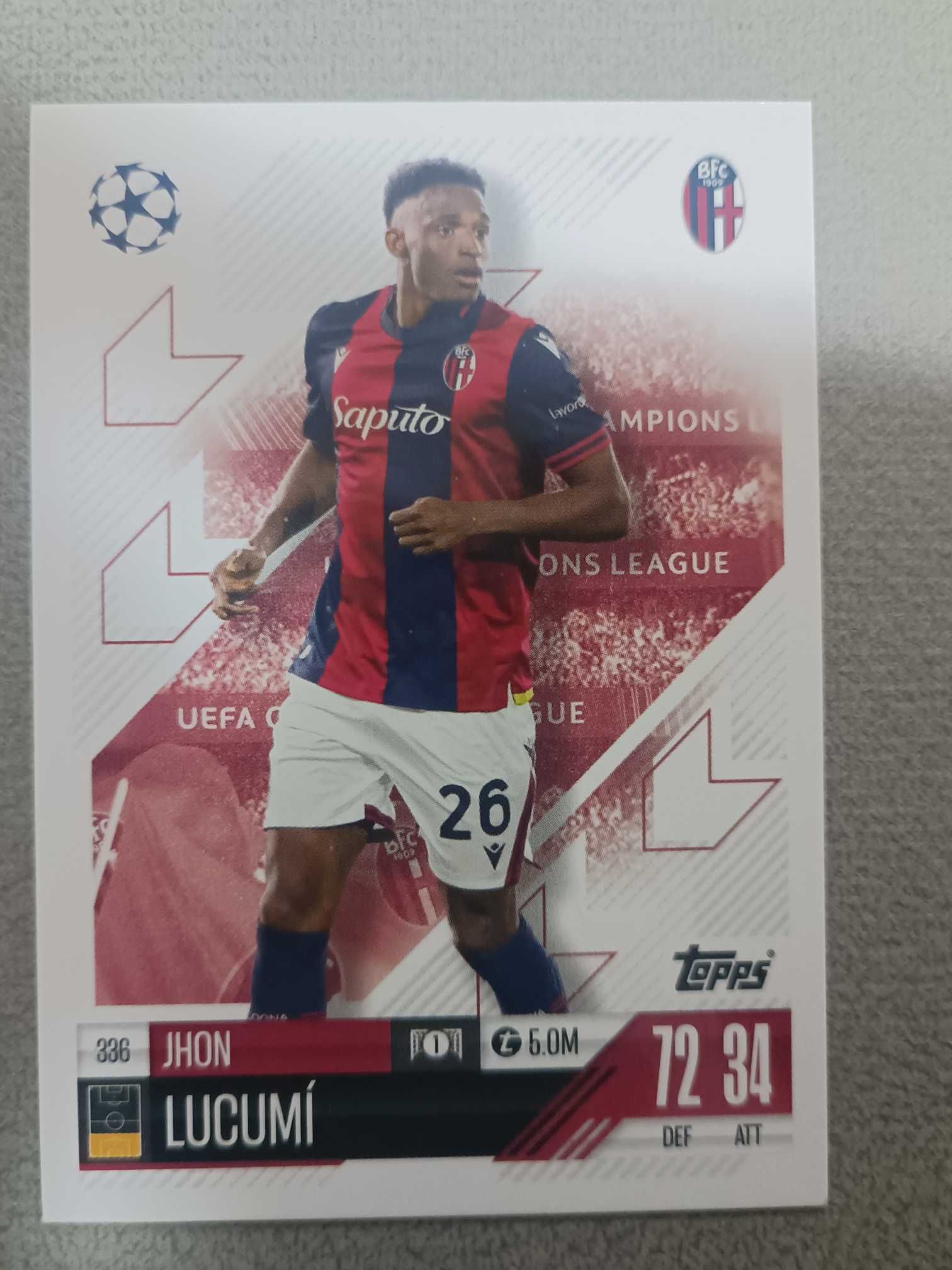 2024 Topps Match Attax Jhon Lucumi 【免费接代拍】游戏版 base 博洛尼亚 卢库米 队迷人迷 收藏凑套可入