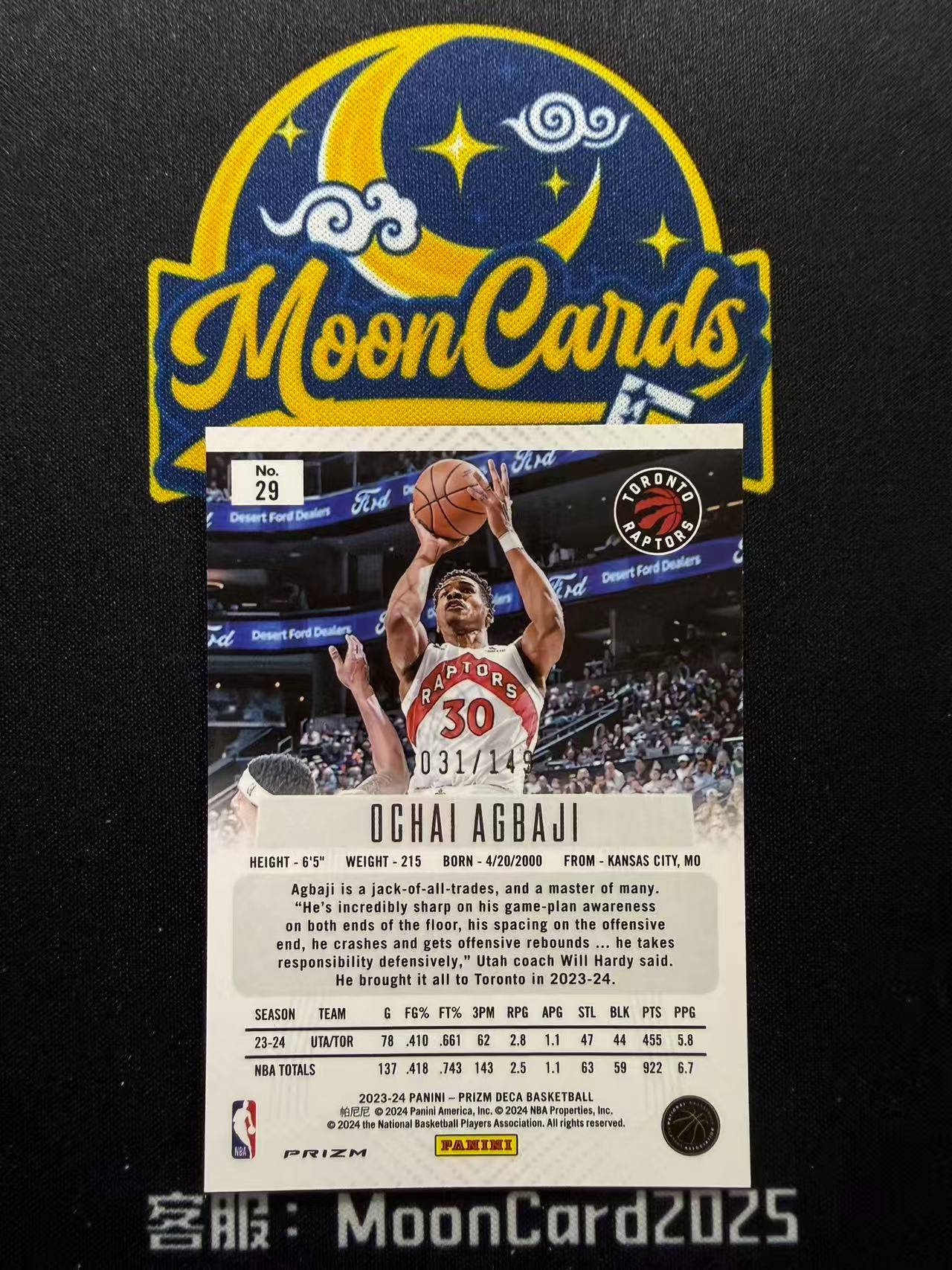 【梦卡拍卖】2023-24 PANINI-PRIZM DECA OGHAI AGBAJI 奥柴 阿巴吉 折射 149编 细节如图 #Ci# 简单起飞