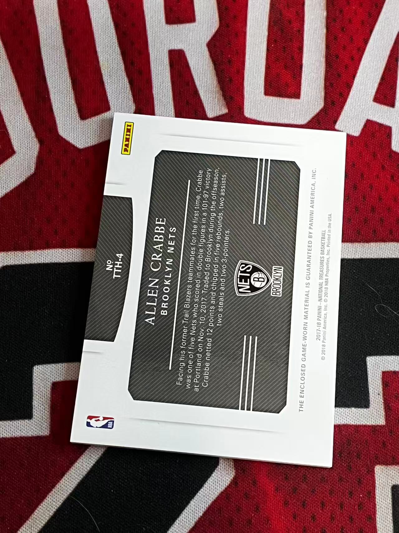 【接寄拍】2017-18 PANINI NATIONAL 国宝高端系列 篮网名宿 阿伦克拉布 25编 低编 GU 亲穿落场双色PATCH球衣物料切割 衣料实物卡 金闪版 专收凑套必【烂臭嘴拍卖】