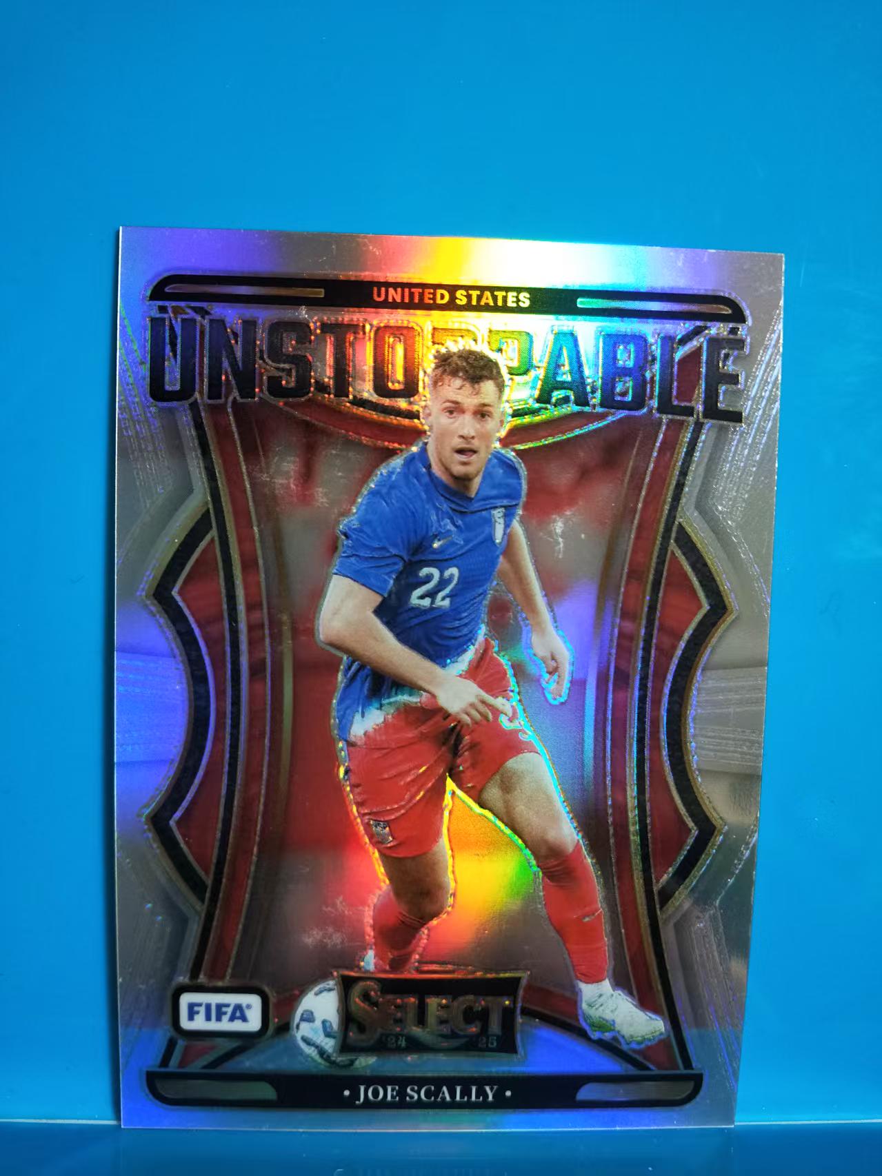 2024-25 Panini Select Joe Scally 乔 斯卡利 美国  Unstoppable 不可阻挡特卡 银折 FIFA 卡面划痕瑕疵如图 X017R