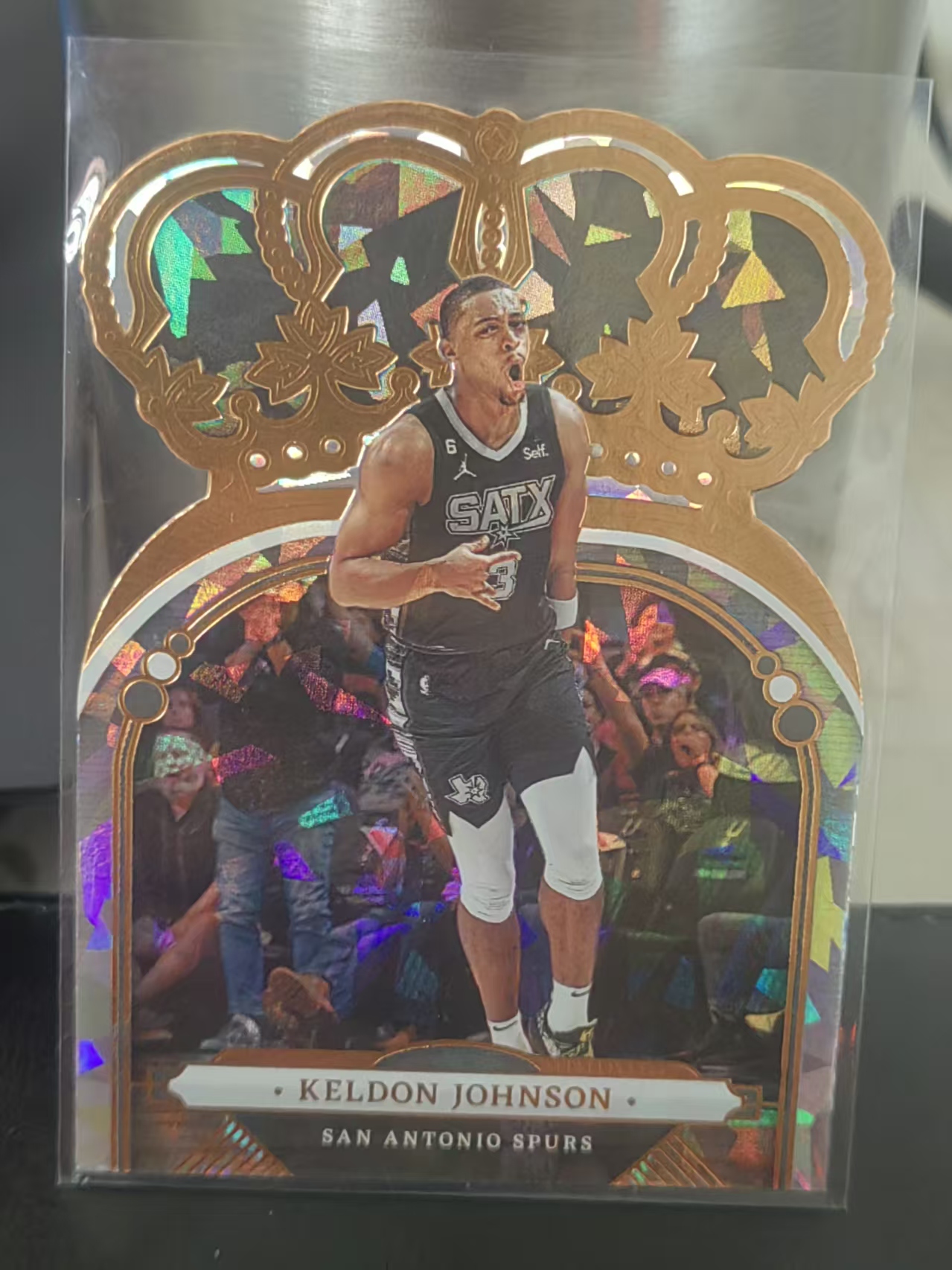 2022-23 Panini Crown Royale Keldon Johnson 皇冠 异形 黄碎冰 凯尔登 约翰逊 马刺 篮 白边白角 不保卡品 卡品如图