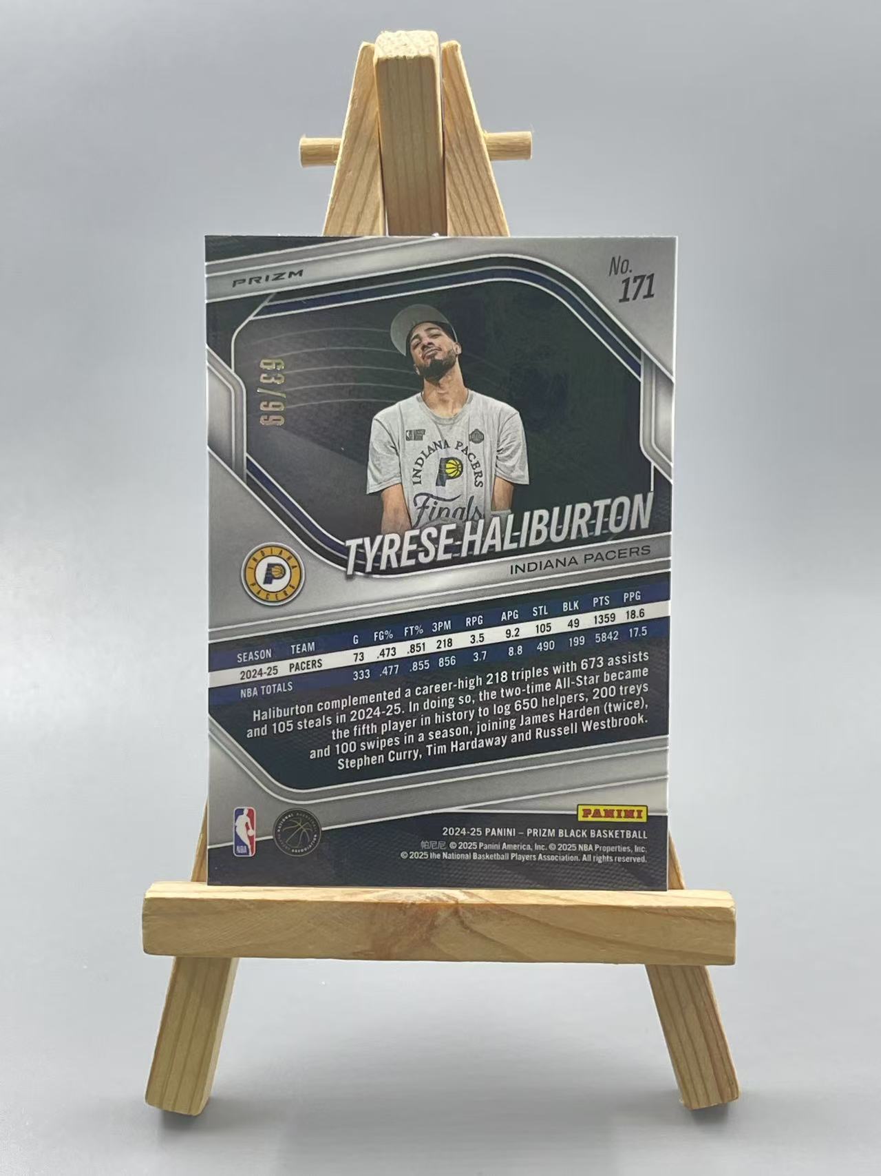 2024-25 Panini Prizm Tyrese Haliburton 【虾米】pz 步行者 泰雷塞 哈利伯顿 99编 折射 紫折 瑕疵如图 收藏必备 点点