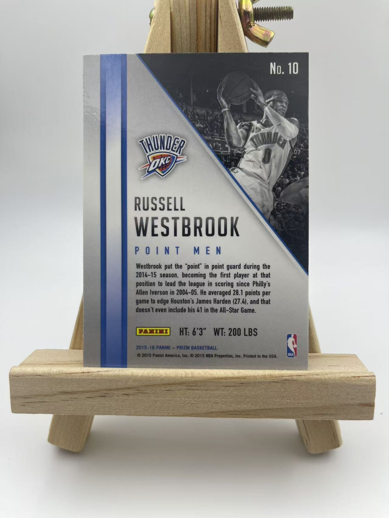2015-16 Panini Prizm Russell Westbrook 威少 威斯布鲁克 面具龟 大比例 少见 特卡 超帅 卡品如图