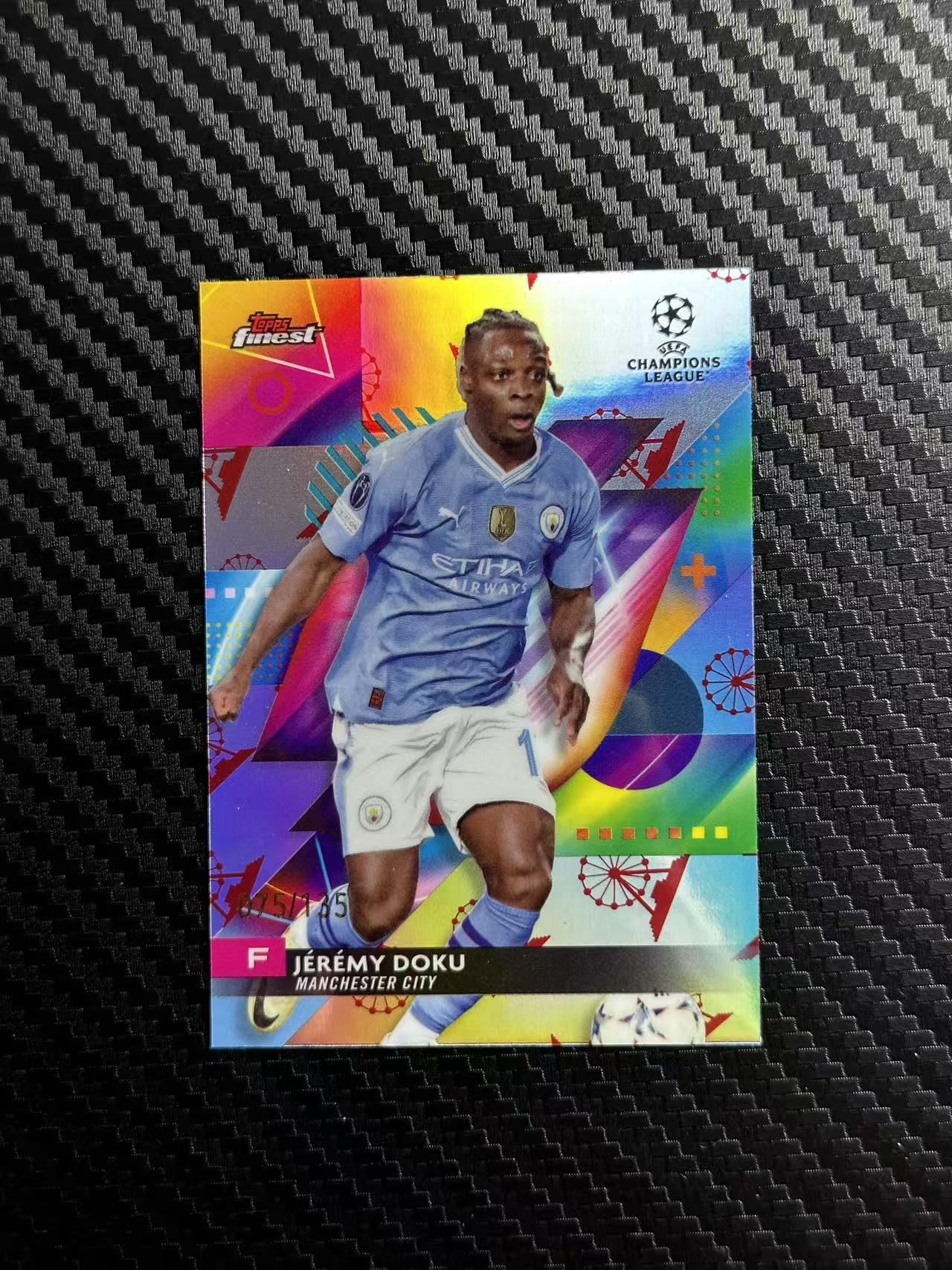 2024 Topps Finest JEREMY DOKU 欧战 曼城 多库 银折 摩天轮折 075/135编 卡品如图 拍前看描述