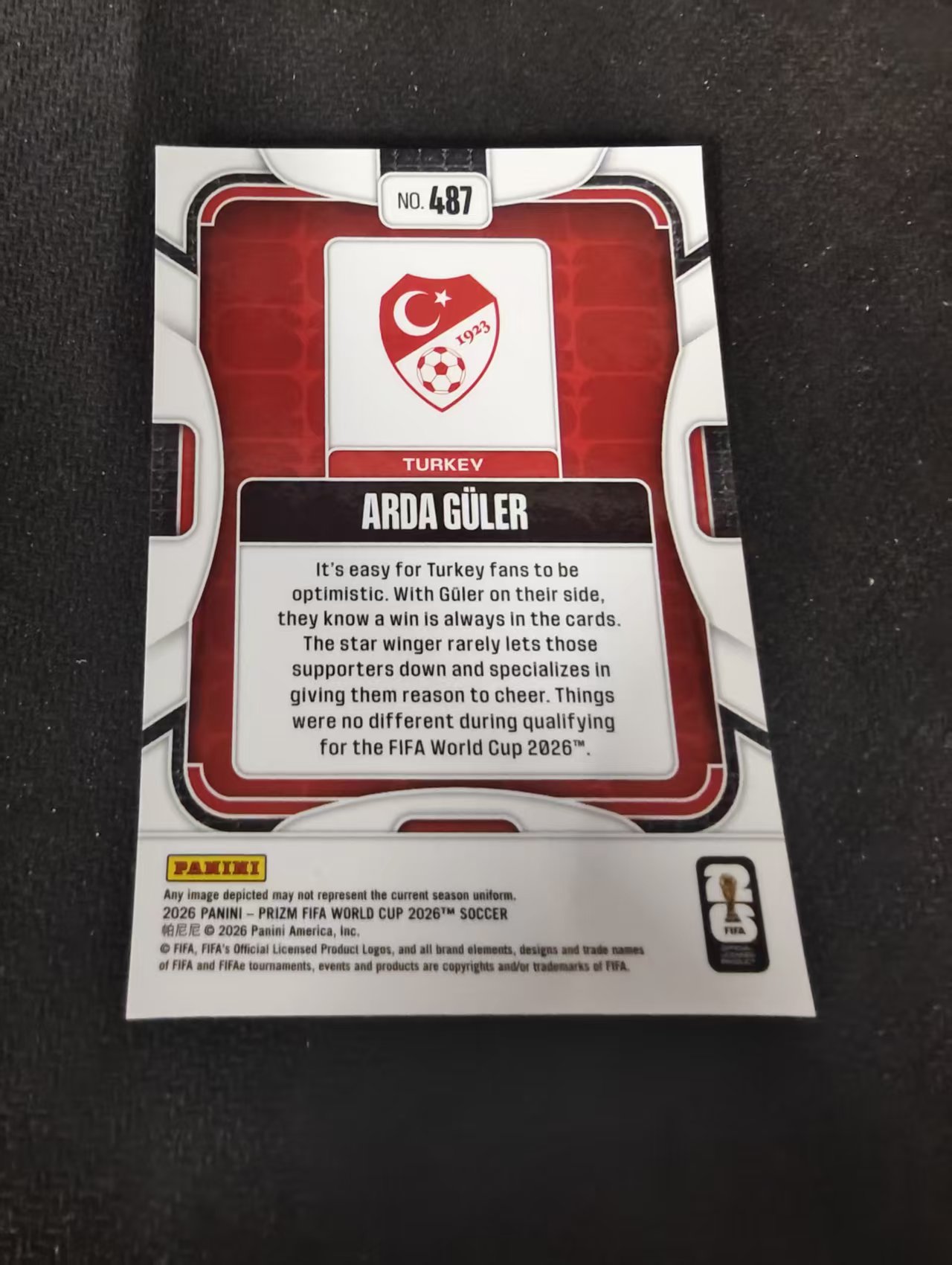 2026 Panini World Cup Prizm Arda Guler 世界杯PZ 土耳其 居勒 居莱尔 皇马 PZ世界杯 划痕 边角瑕疵#487