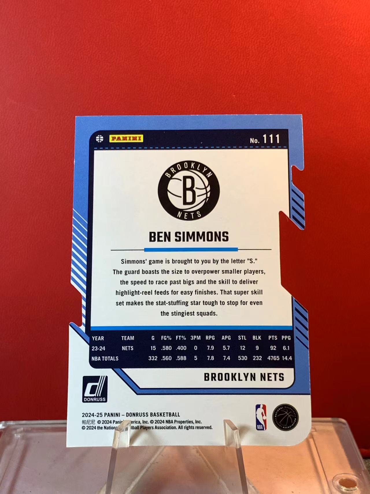 (詹叔代拍) 2024-25 Panini Donruss Ben Simmons 低编! 本西蒙斯 篮网 杜蕾斯 23/25编 异形 折射 卡品如图 顺丰寄付 泰山
