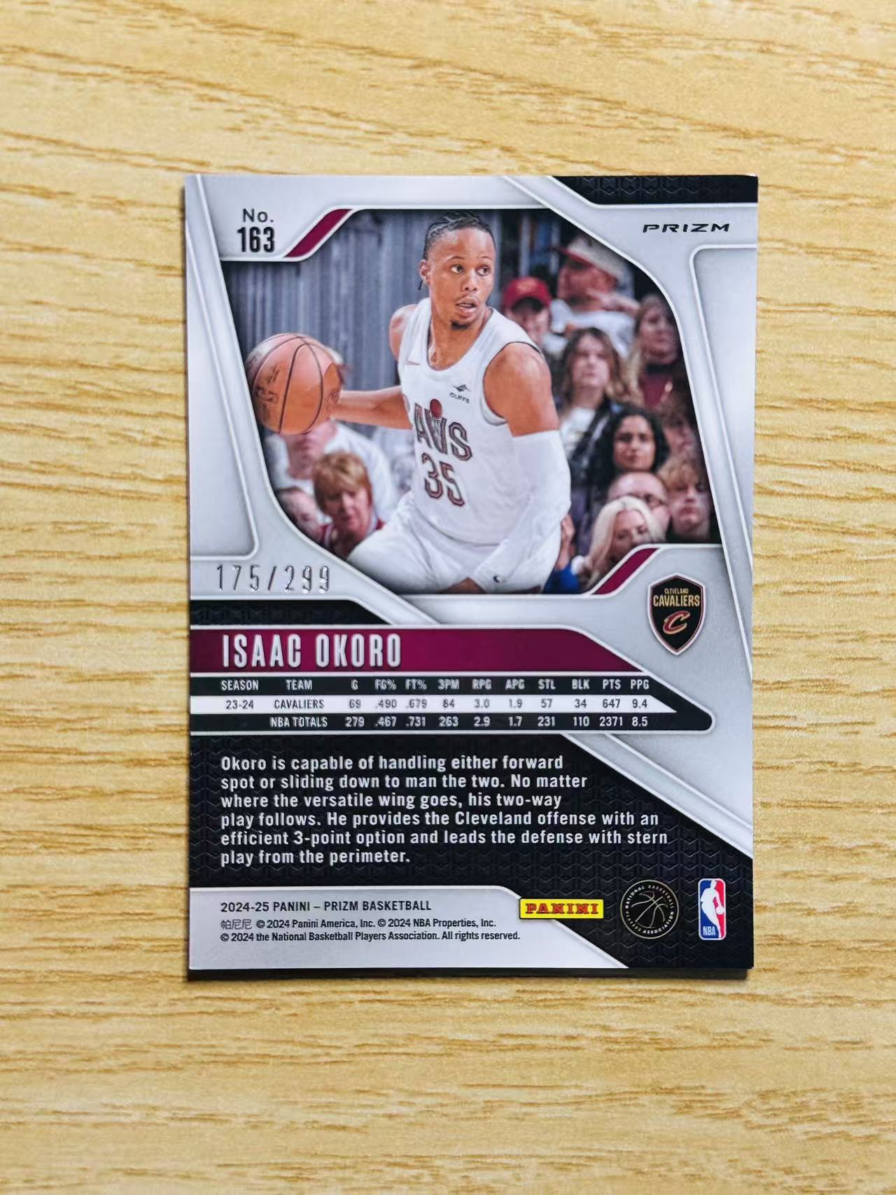 2024-25 Panini Prizm Isaac Okoro 嘿嘿代卖 艾萨克 奥科罗 红折 299编 骑士 收藏必备