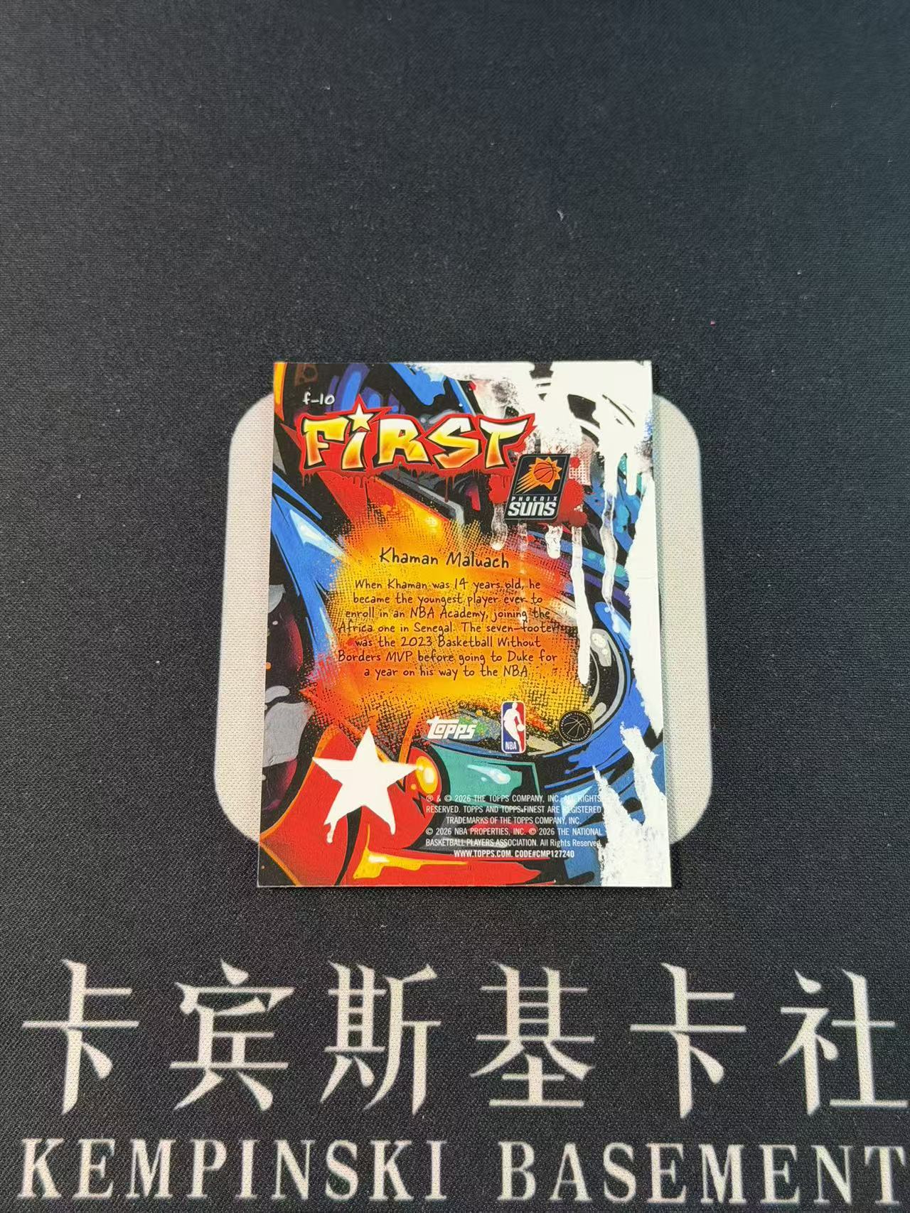 2025-26 Topps Finest Khaman Maluach RC 【卡宾】卡曼 马卢阿奇 太阳 大热新秀 建队基石 新秀FIRST 油画特卡 涂鸦 紫平行 125编 专收凑套必备
