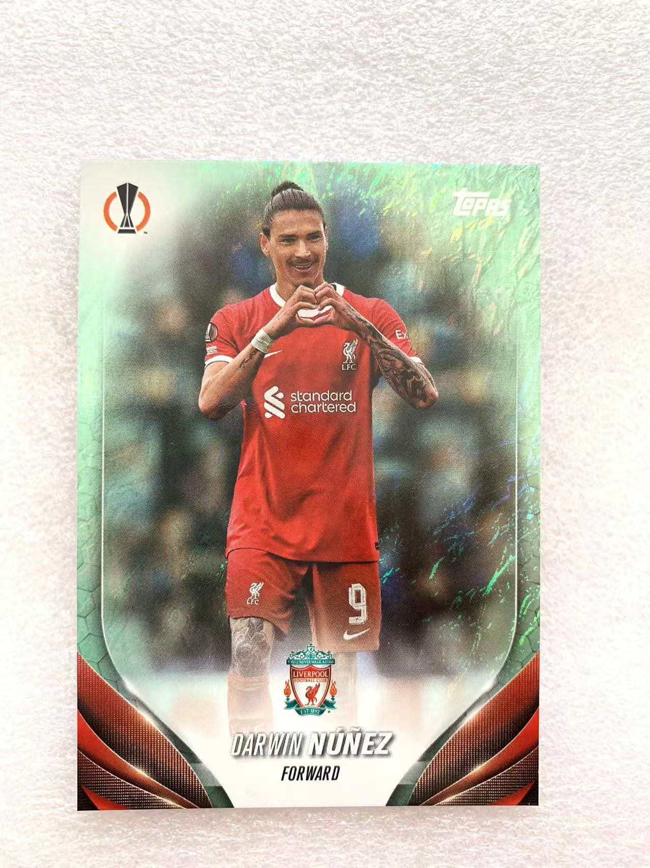 2022-23 Topps Chrome Darwin Nunez 欧战 利物浦 努涅斯 碧玉折 折射 卡品如图 专收必备