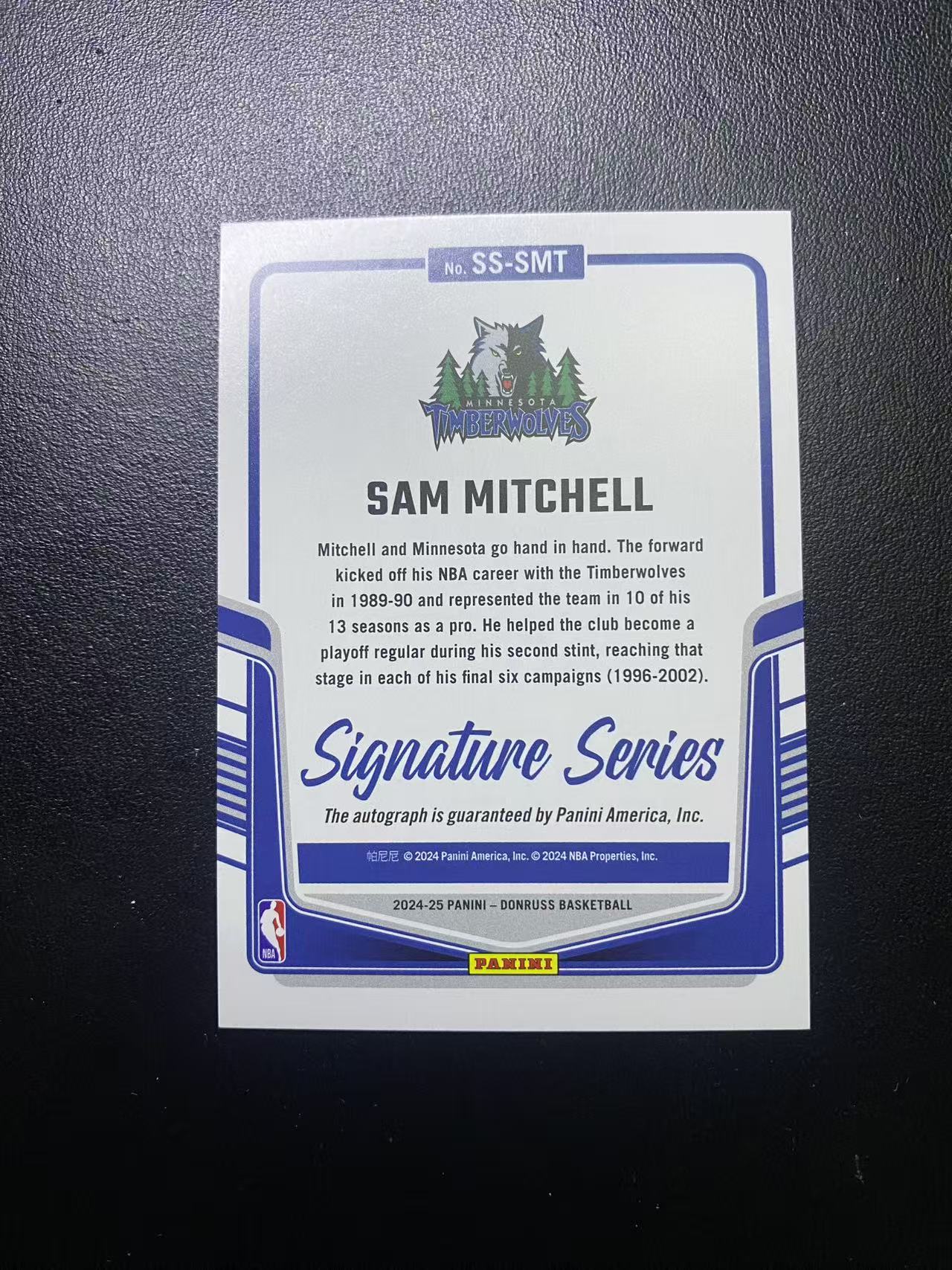 2024-25 Panini Donruss Sam Mitchell 森林狼 名宿 萨姆 米切尔 折射 银折 签字 卡品如图 值得收藏 dm