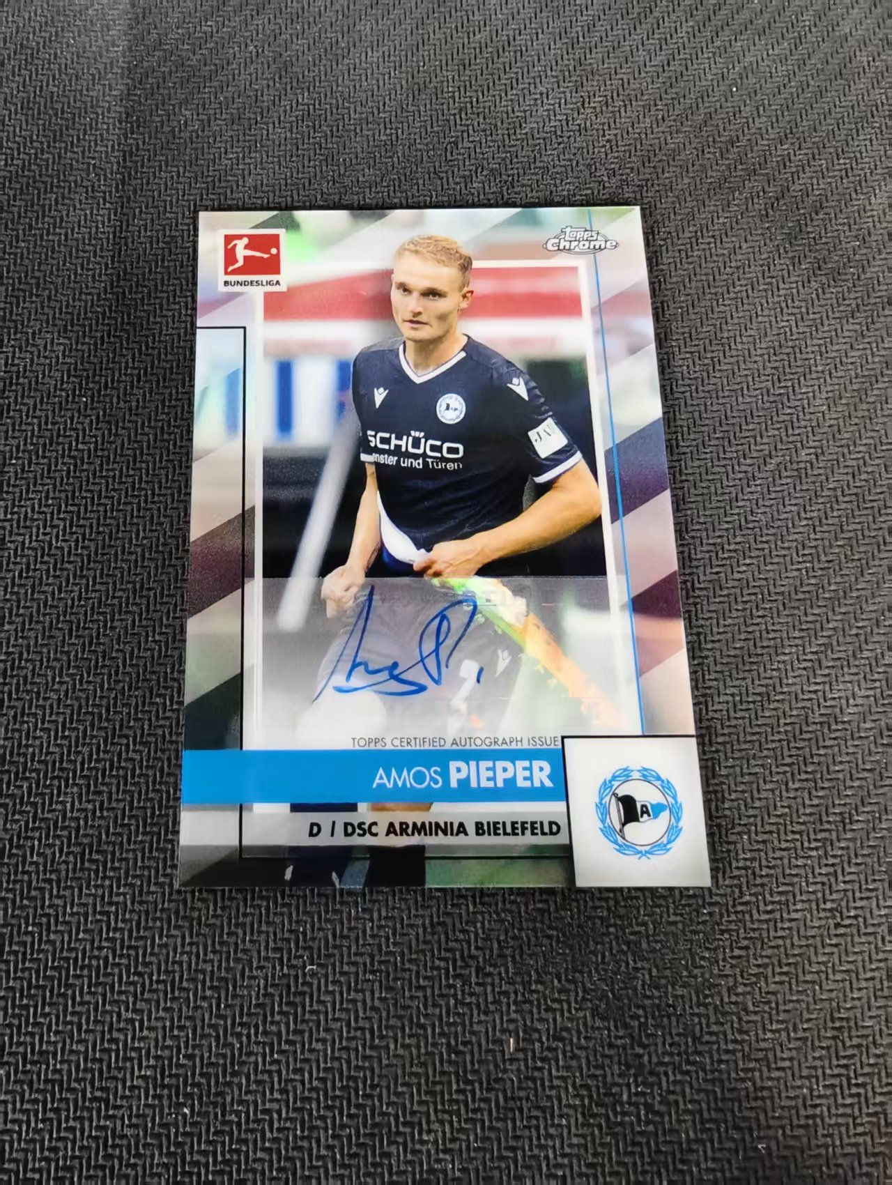 【可合并,不累计】2021 Topps Chrome Amos Pieper 德甲TC 比勒费尔德 阿莫斯 皮珀 银折 签字 签名 微瑕如图