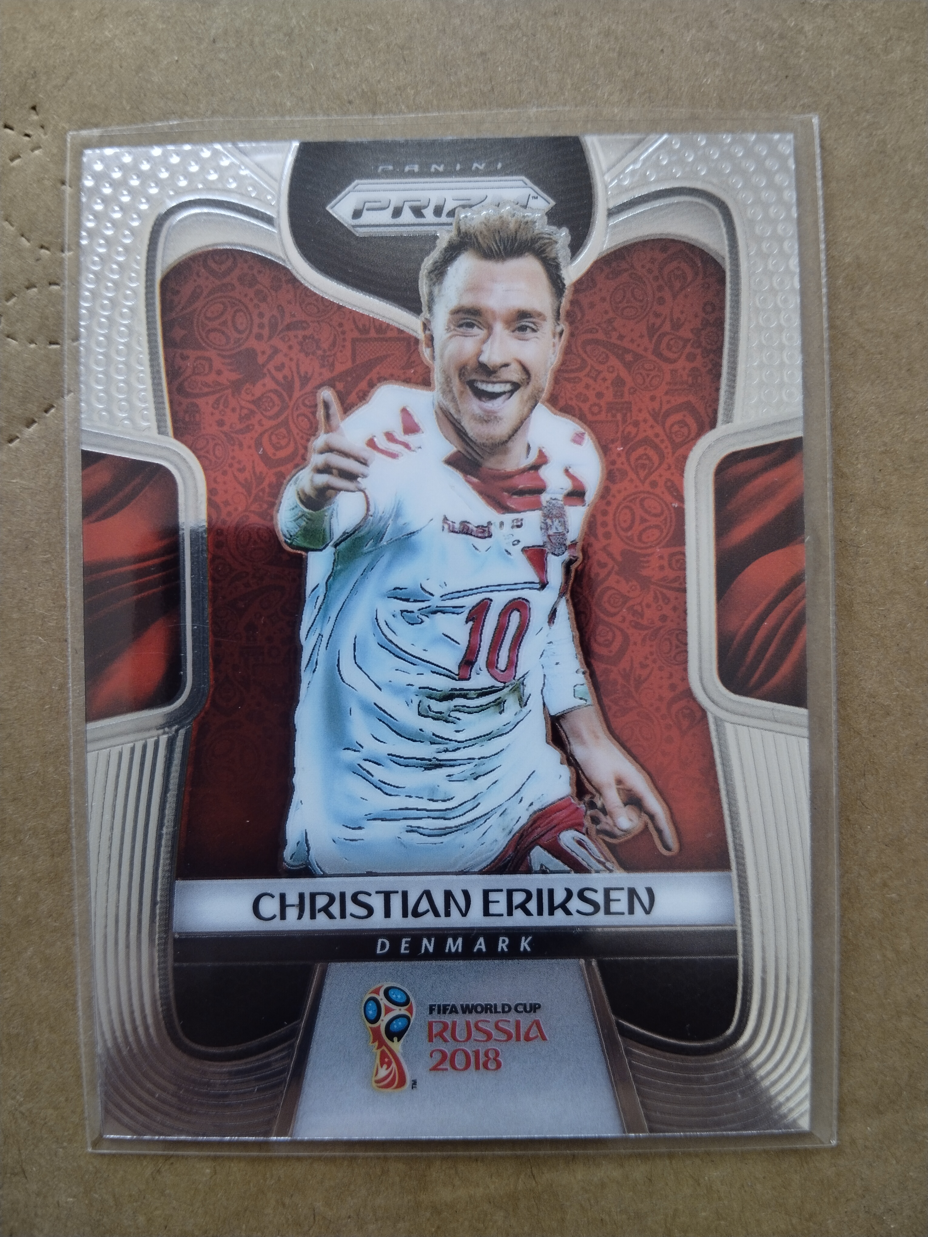 (竞拍前先阅读描述)PANINI帕尼尼 2018俄罗斯世界杯PRIZM 普卡base 丹麦 埃里克森 第1张凑套必备 品相如图