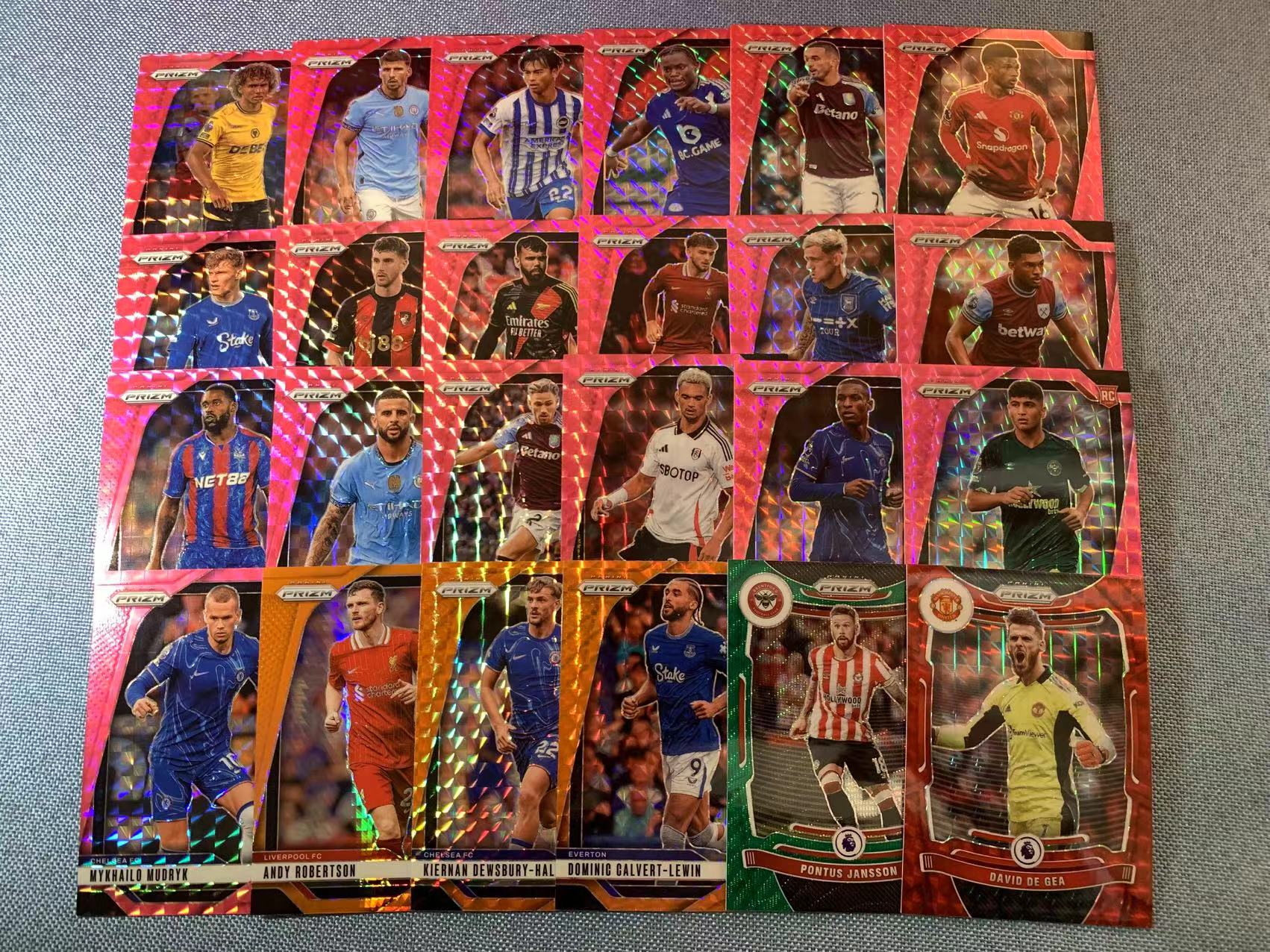 (詹叔代拍)2024-25 panini Prizm 英超PZ 迪亚斯 罗伯逊 凯尔沃克 三球王 埃利奥特 德赫亚等 粉马赛克折 橙马赛克 打包 顺丰寄付 i3