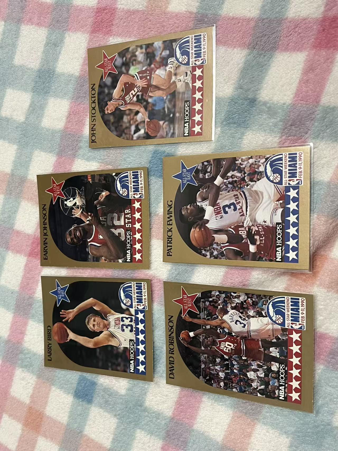 1990 NBA NBA Hoops 9张打包 查尔斯巴克利 克里斯穆林 皮蓬 魔术师约翰逊 拉里伯德 大卫罗宾逊等【金色 全明星 老人 老卡 老特】#794