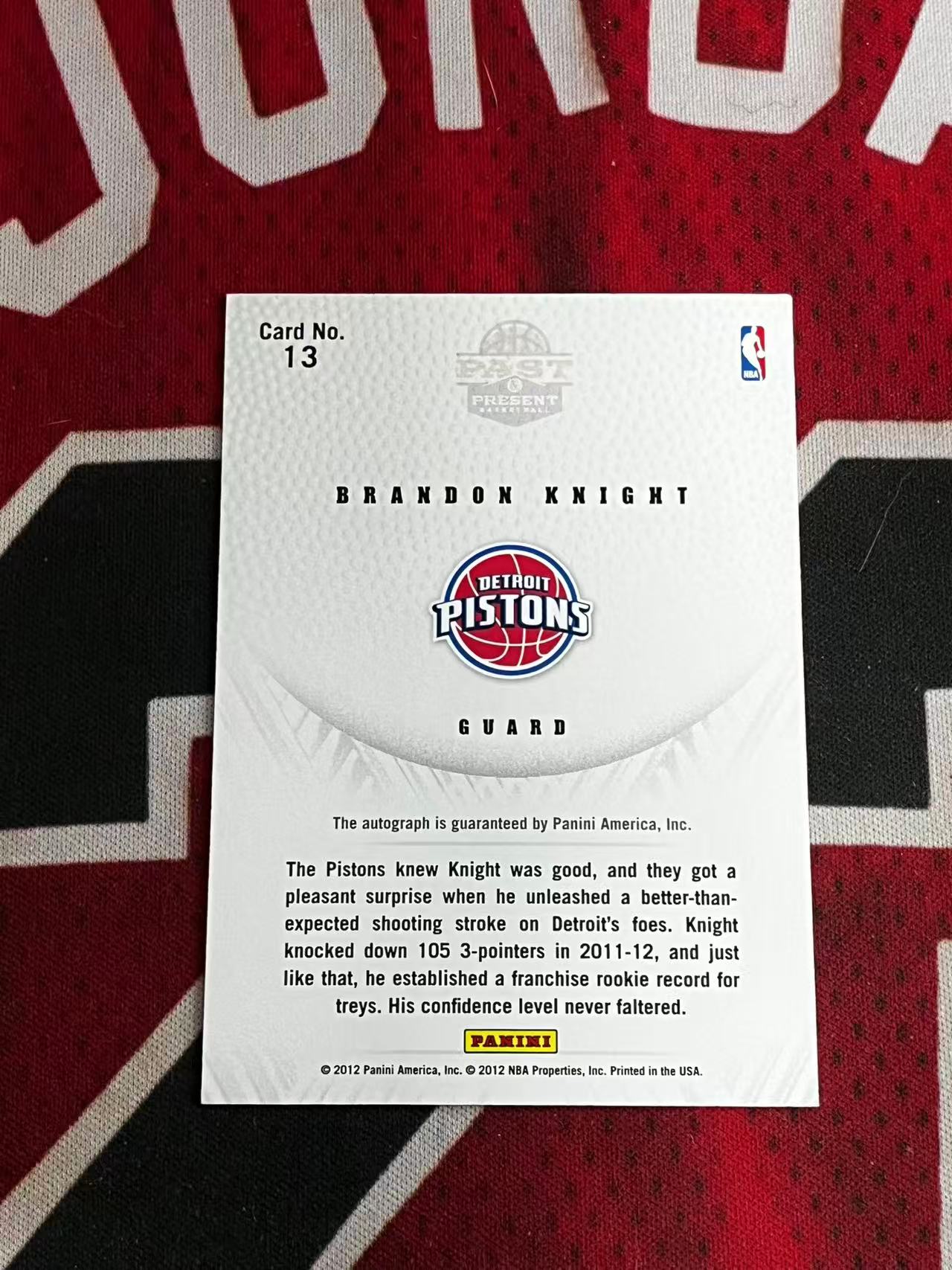 【0手续费接寄拍】2011-12 PANINI PAST AND PRESENT 活塞 新秀RC 布兰登奈特 签字卡 卡签 水洗签 专收凑套必备【烂臭嘴代卖】