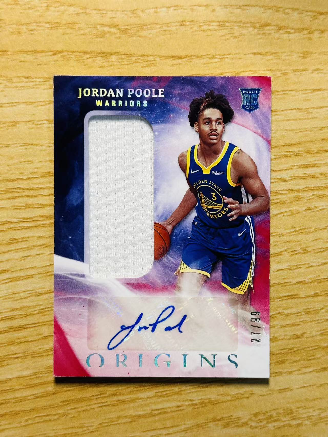 2019-20 Panini Origins Jordan Poole 嘿嘿代卖 起源 乔丹 普尔 新秀 RC 签字 99编 RJA 勇士 收藏必备 gjma