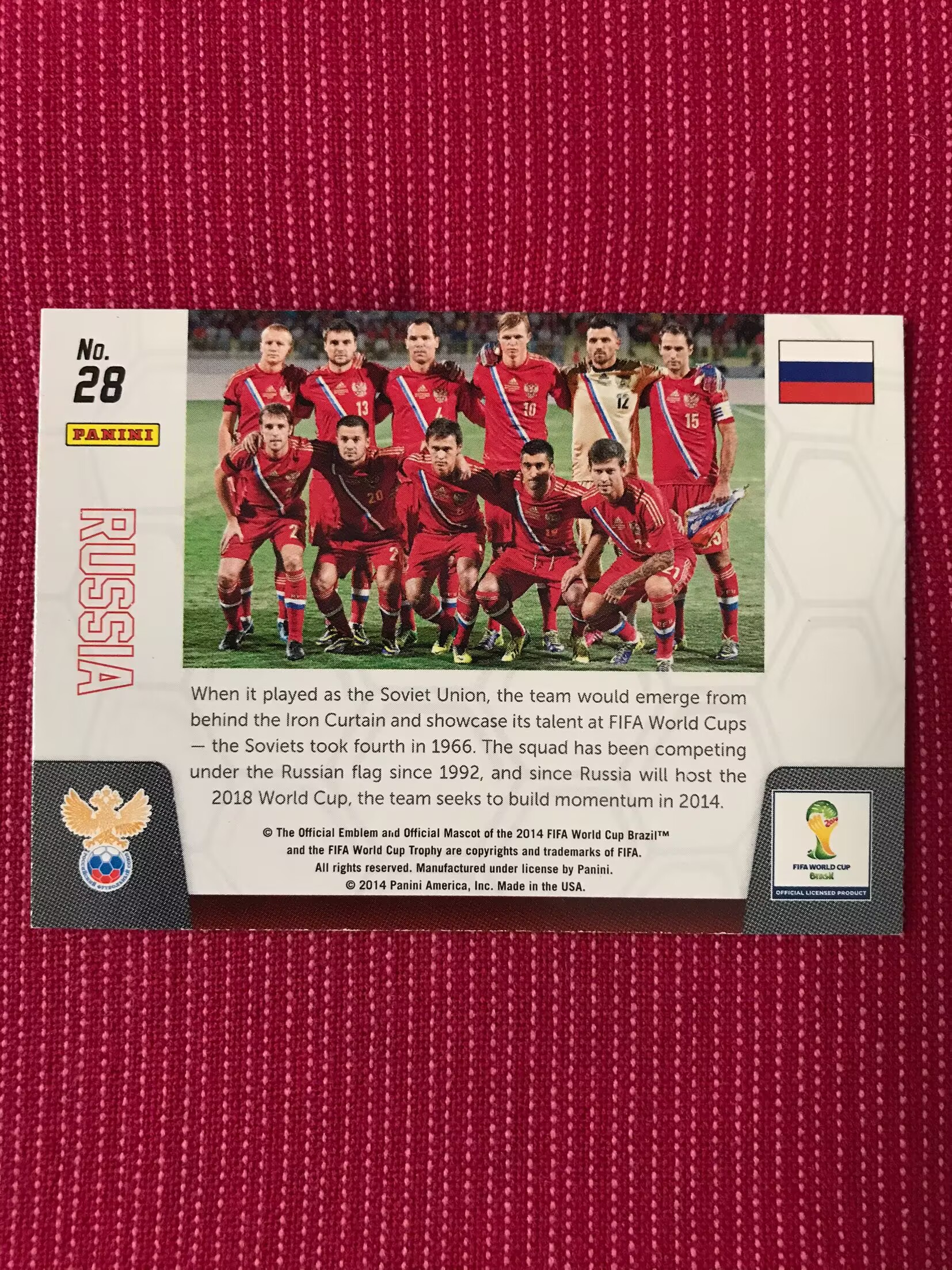 2014 Panini Prizm RUSSIA 【宾森光拍卖第191期】World Cup 全家福 特卡 俄罗斯 元年世界杯
