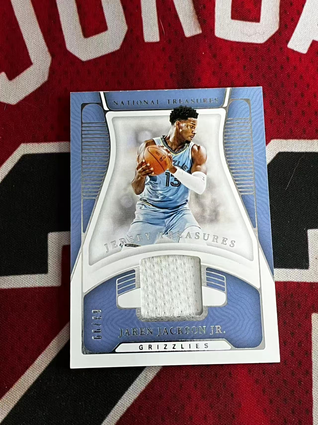 【接寄拍】2021-22 PANINI NATIONAL 国宝高端系列 灰熊 3J 小贾伦杰克逊 99编 GU 亲穿落场球衣物料切割 衣料实物卡 专收凑套必备【烂臭嘴拍卖】