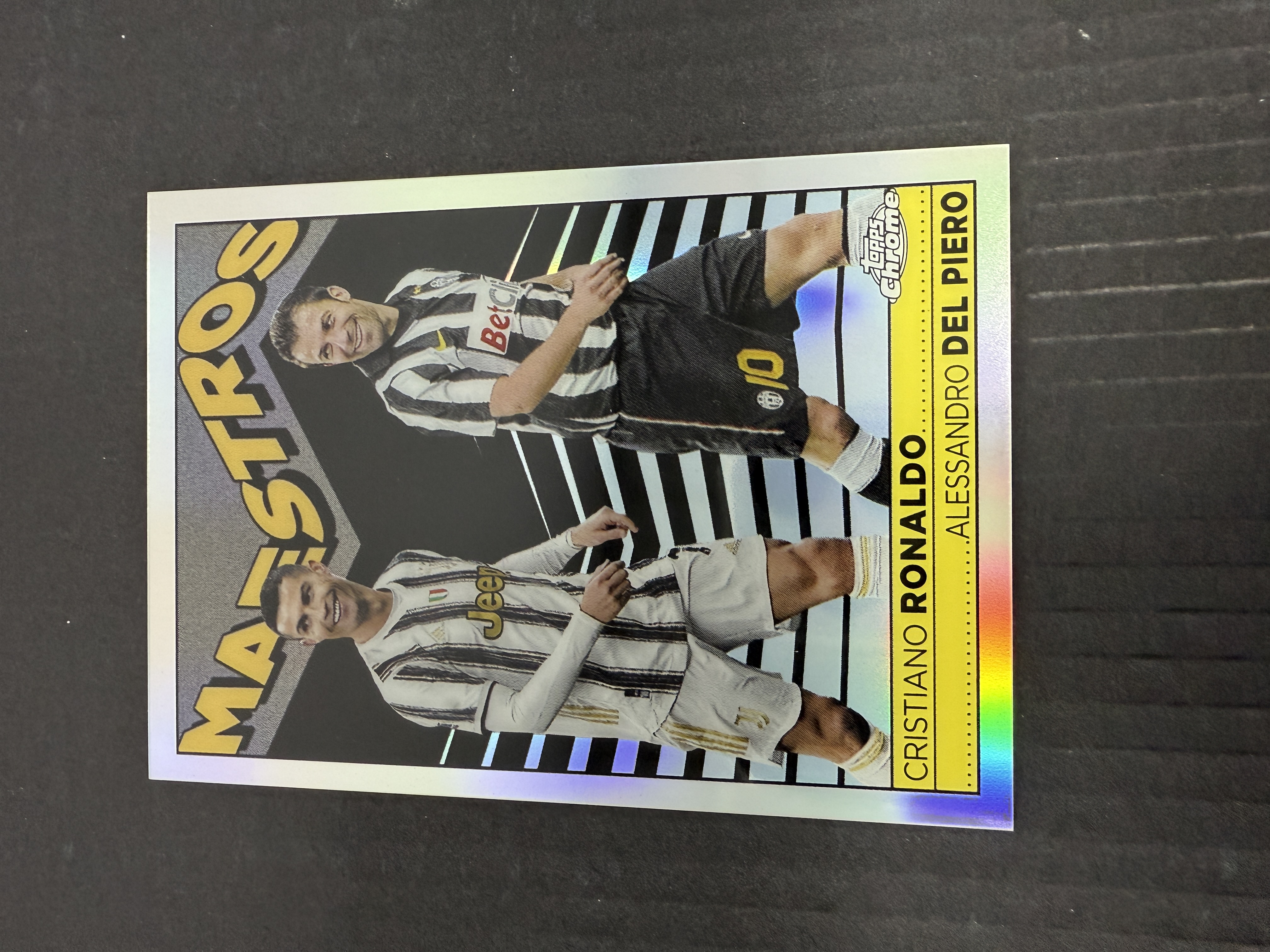 【GOAT山羊拍卖】D哥 2023-24赛季 topps chrome尤文图斯队盒系列 C罗 皮耶罗 双人特卡银折 少见 品相如图
