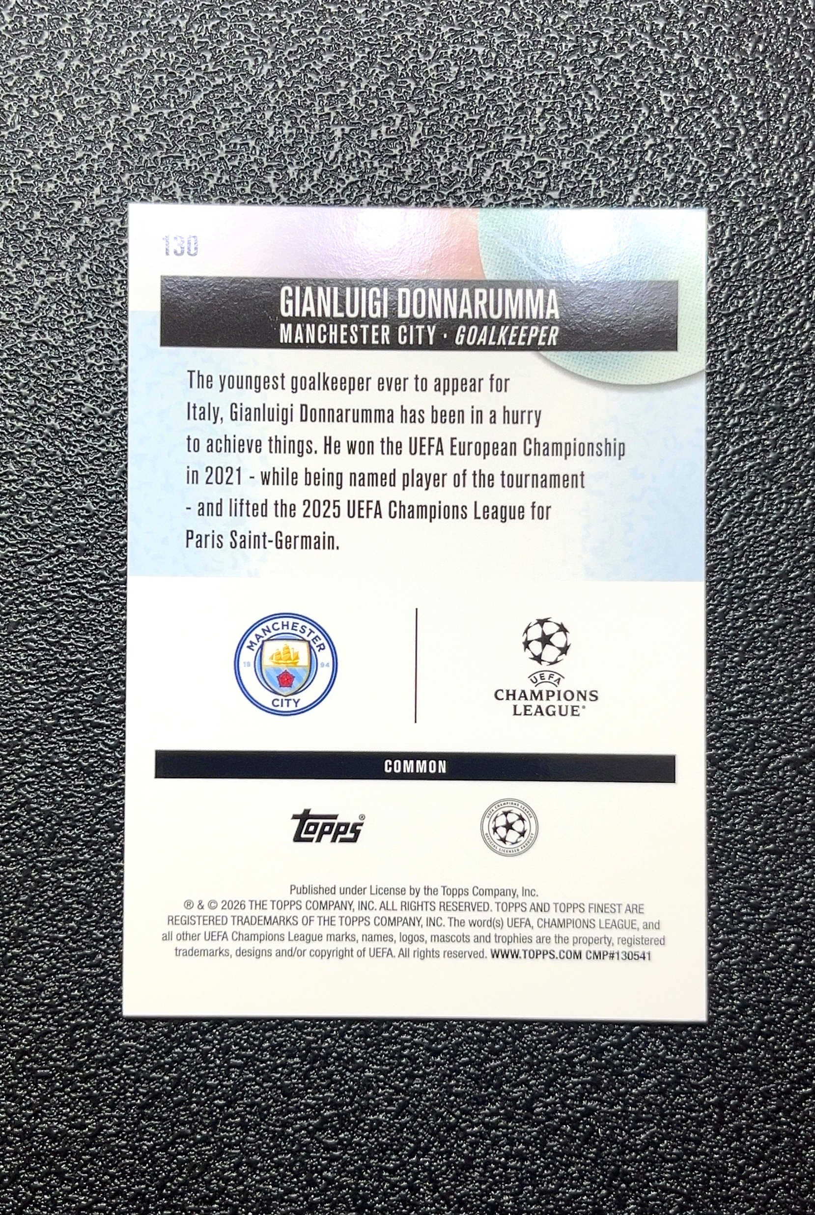 【岛屿拍卖】2023 Topps Finest Gianluigi Donnarumma 詹路易吉·唐纳鲁马 卡品如图 高价值 #130 Manchester City 曼城 0007#49