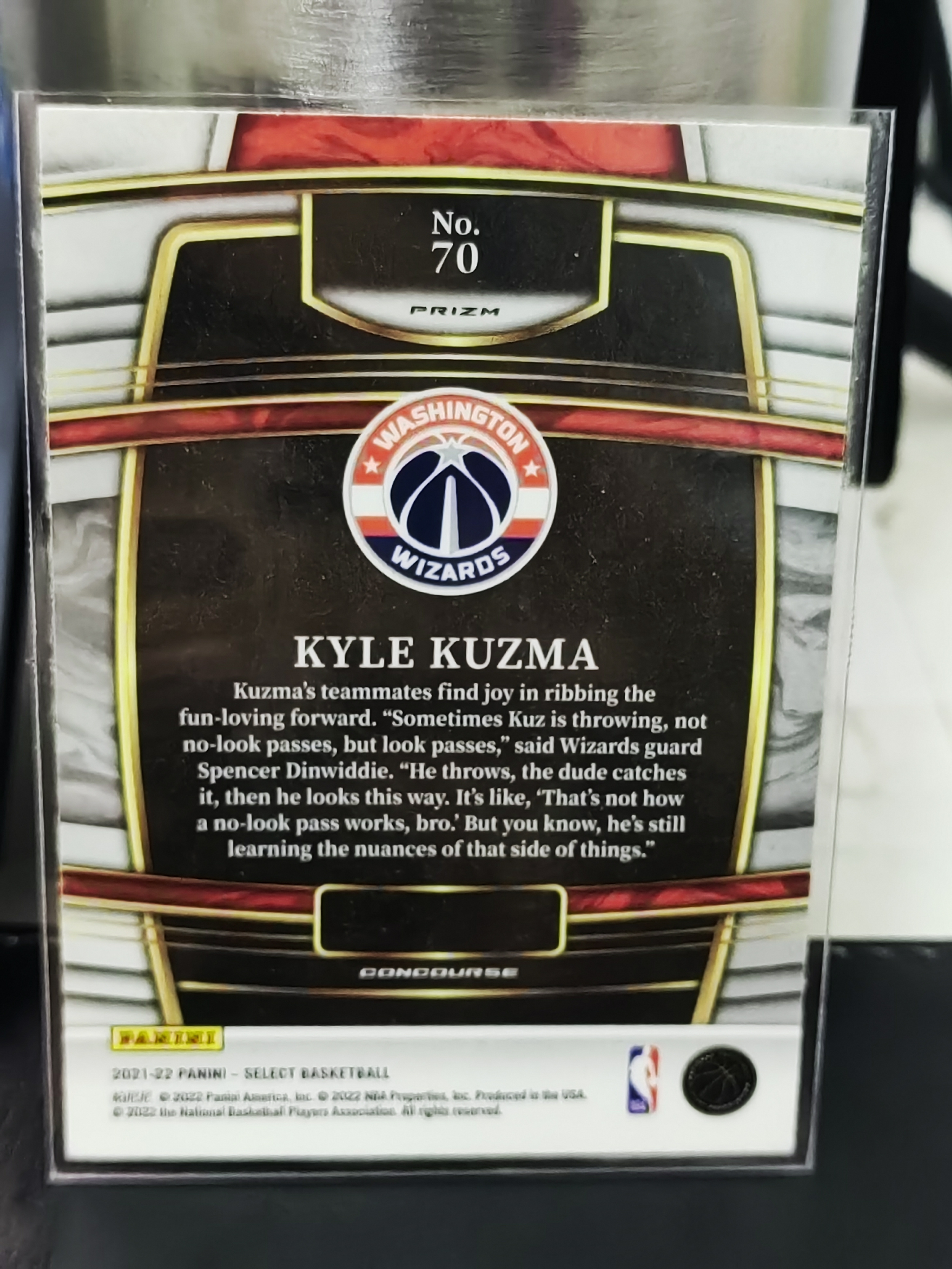 2021-22 Panini Select Kyle Kuzma Select 橙波纹 凯尔 库兹马 奇才 篮 白边白角 不保卡品 卡品如图