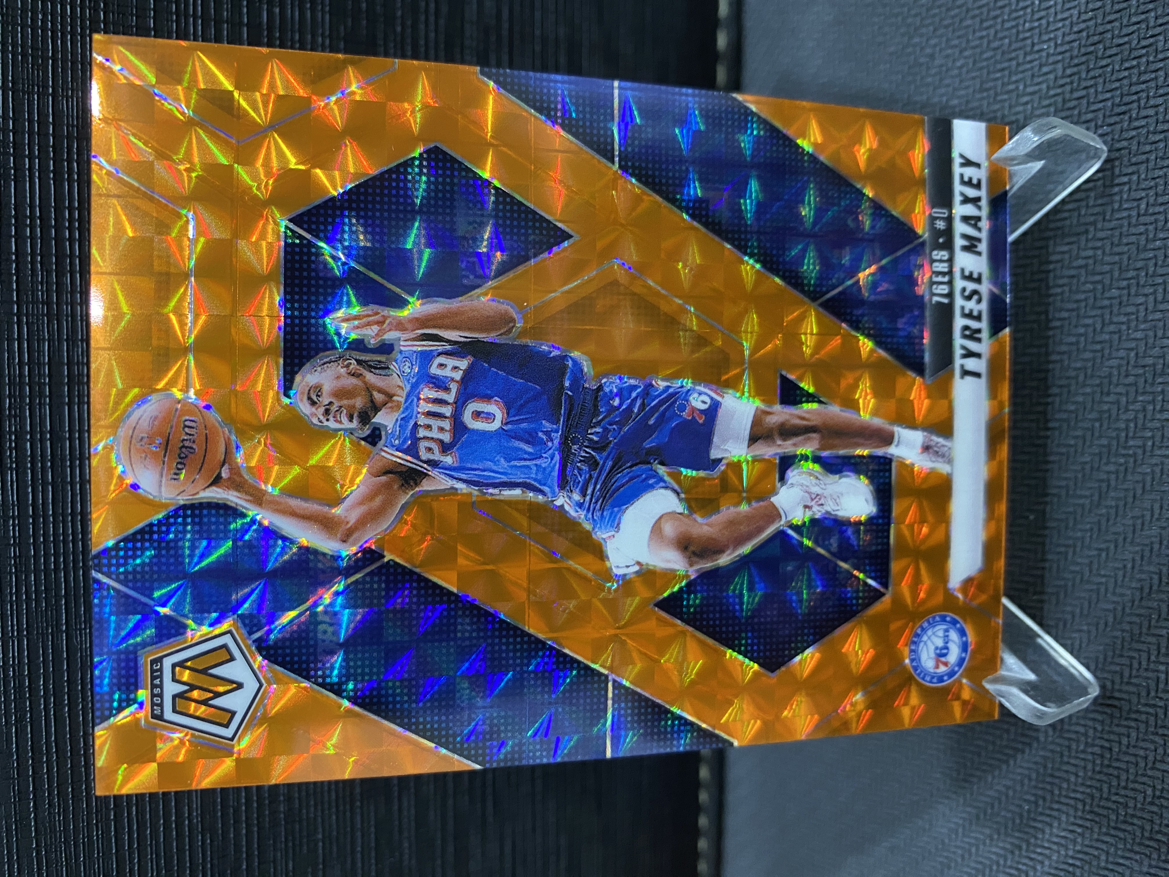 2024-25 Panini Mosaic Tyrese Maxey 马赛克 马克西 折射 橙折 橙马赛克折 249编 收藏必备 卡品如图 -老道-【乌苏拍卖】